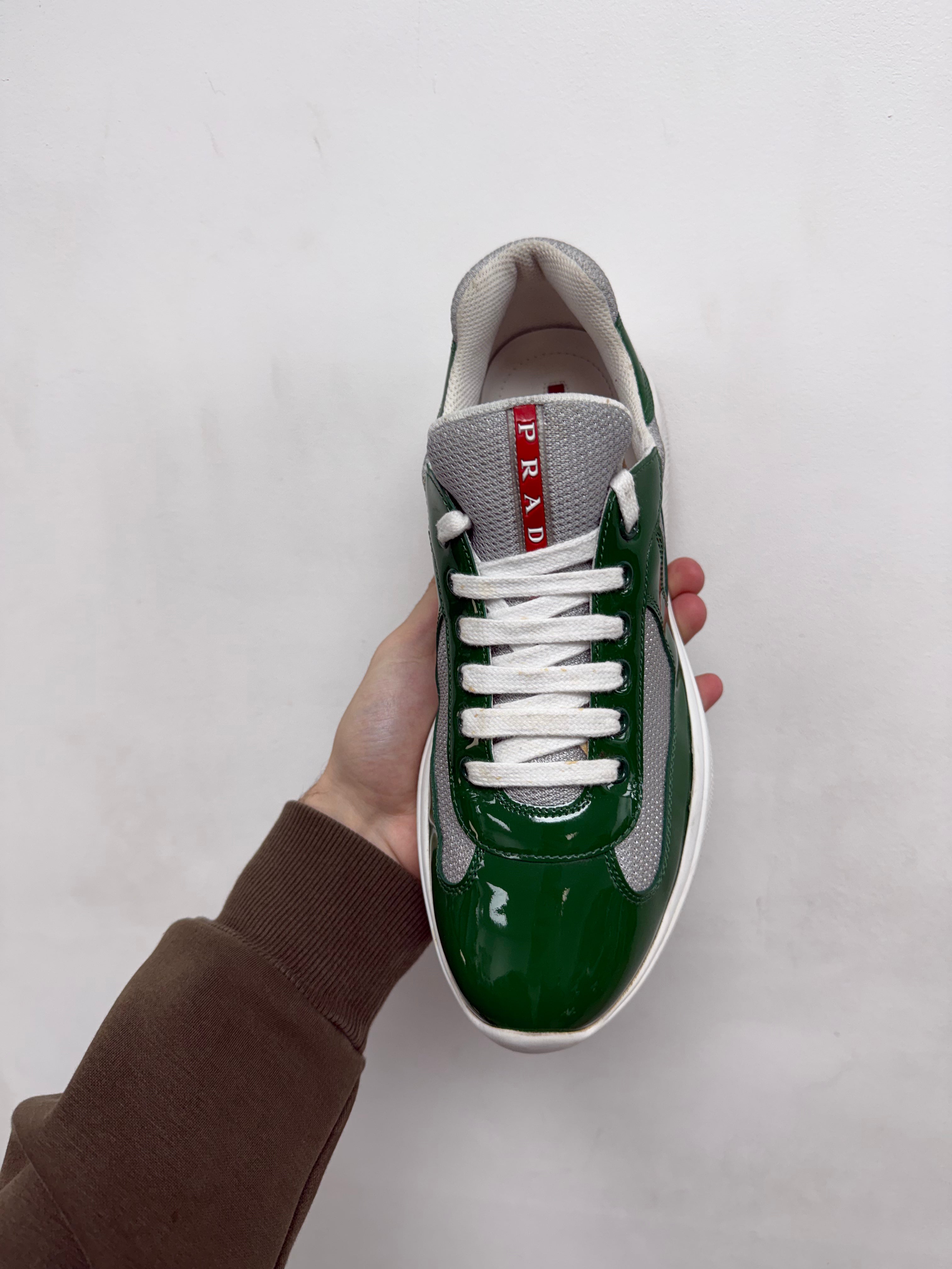 Prada Green White Cup Sneakers