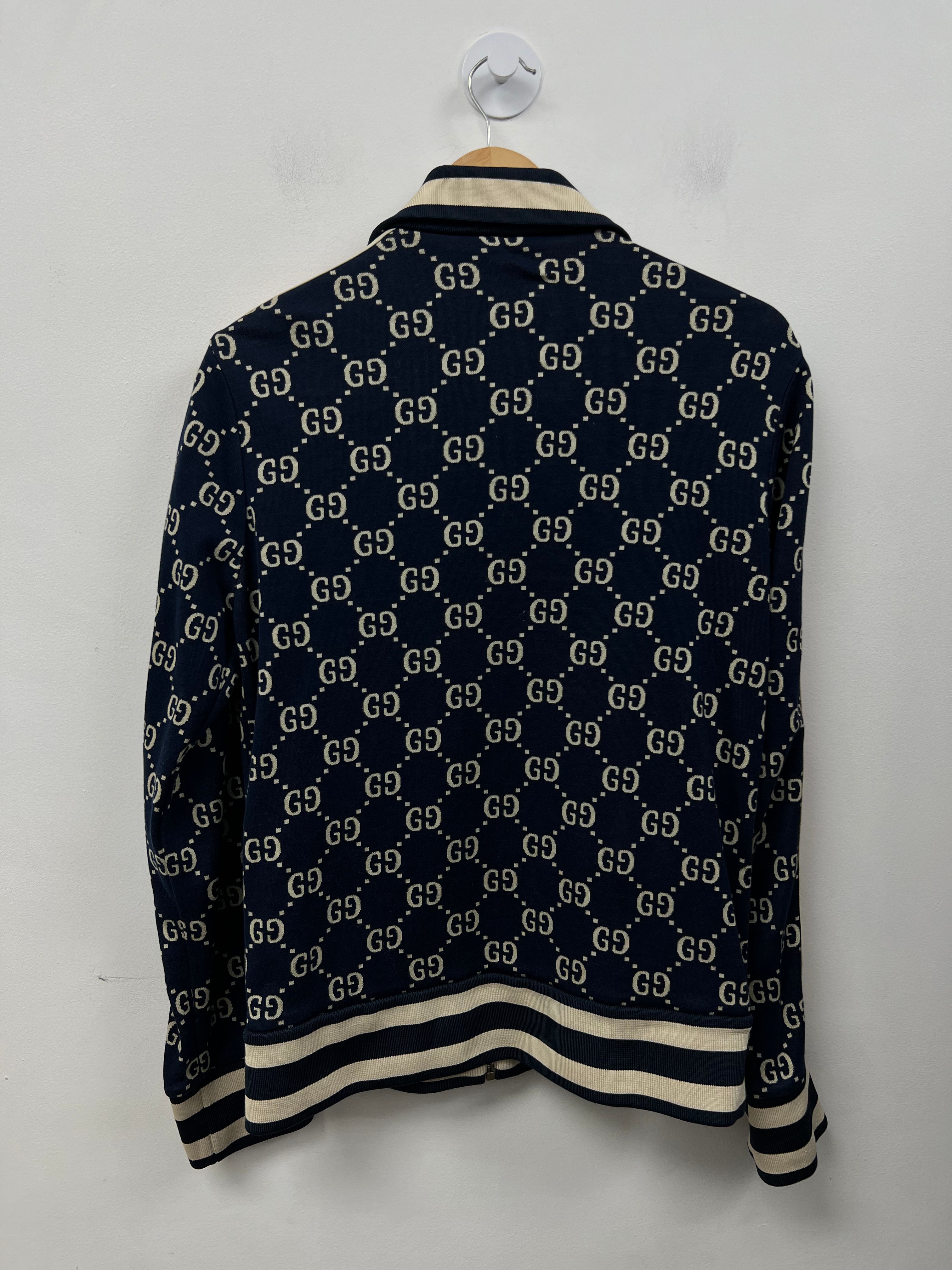 Gucci Navy Monogram Striped Track Jacket