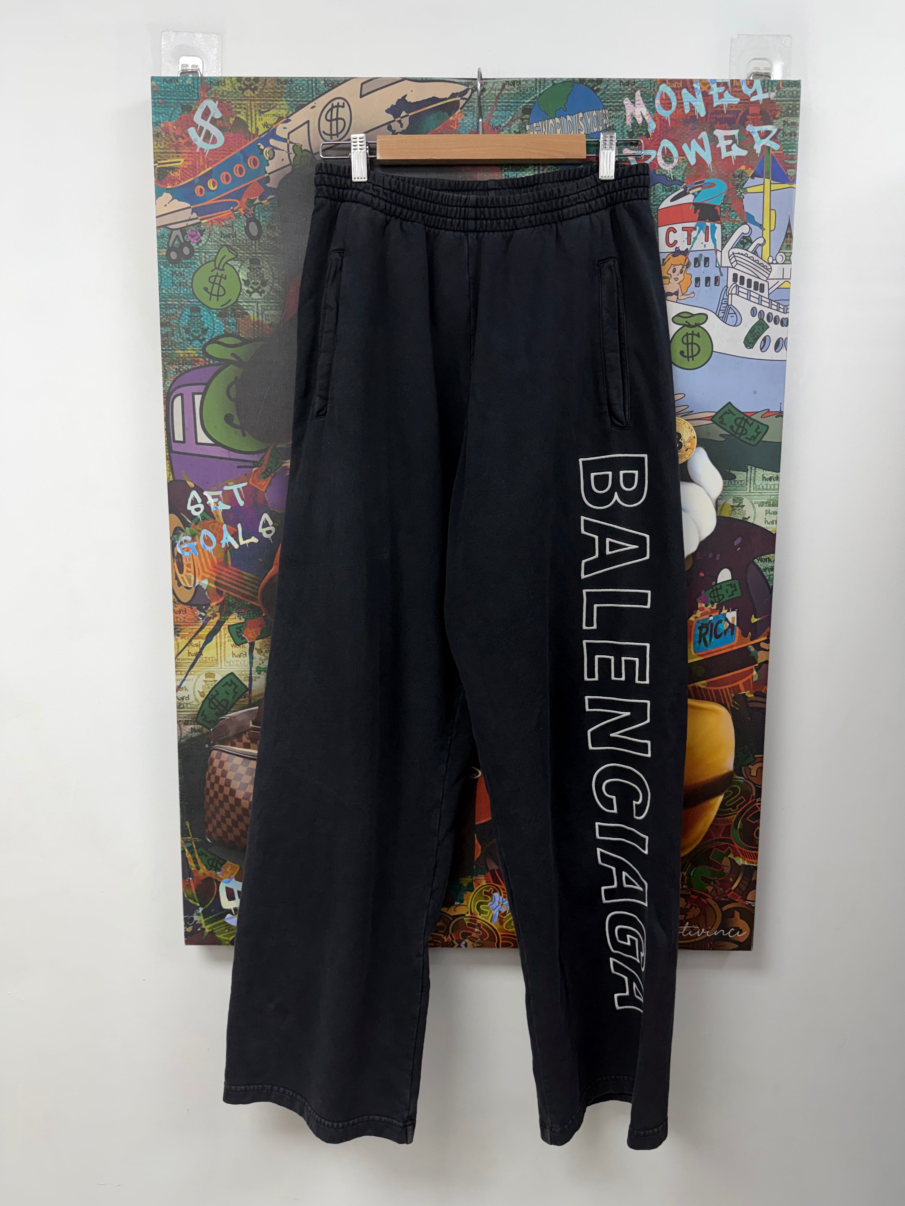 Balenciaga Black White Logo Sweatpants