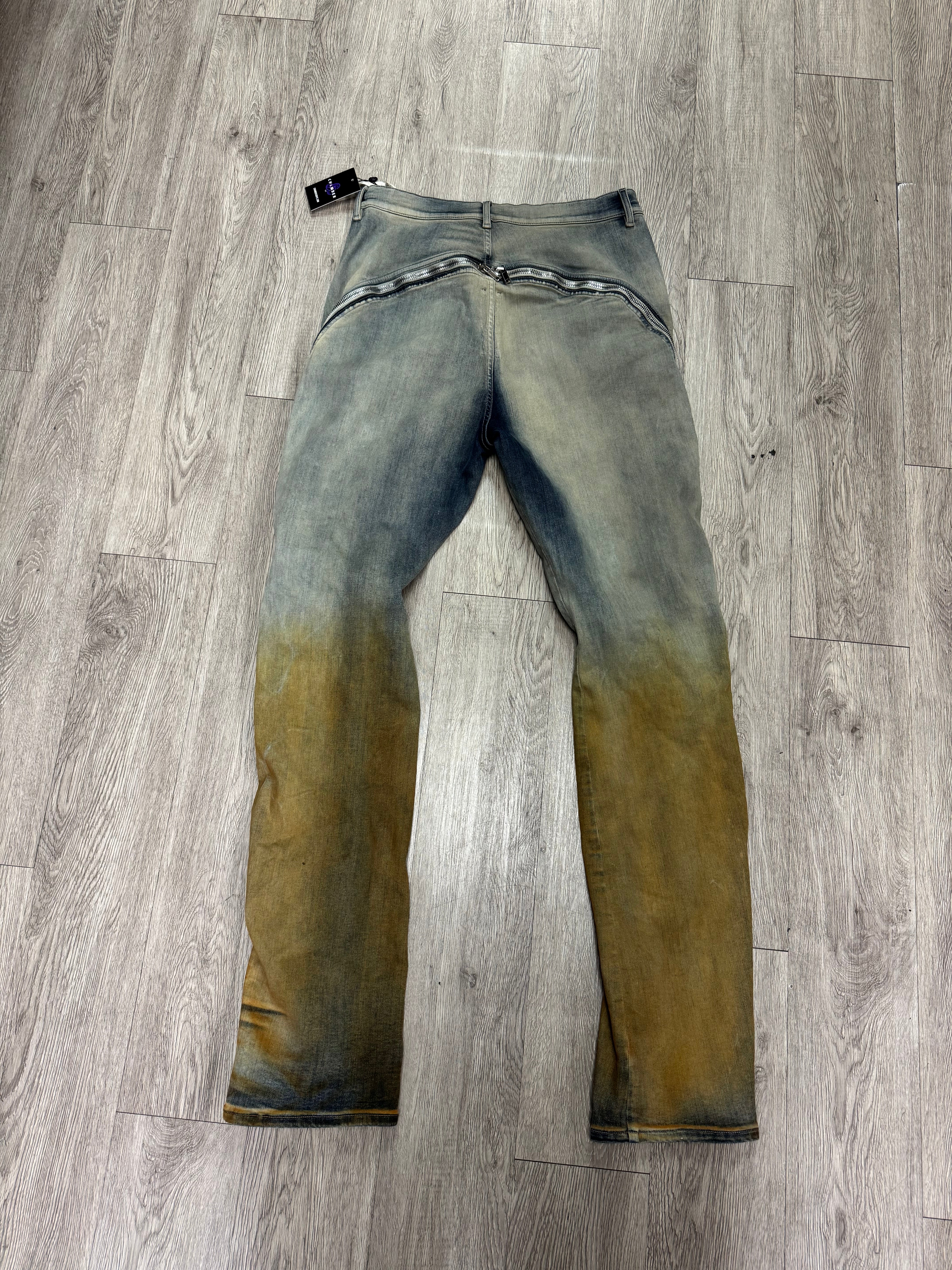 Rick Owens Rust Wash Bolan Zipper Jeans