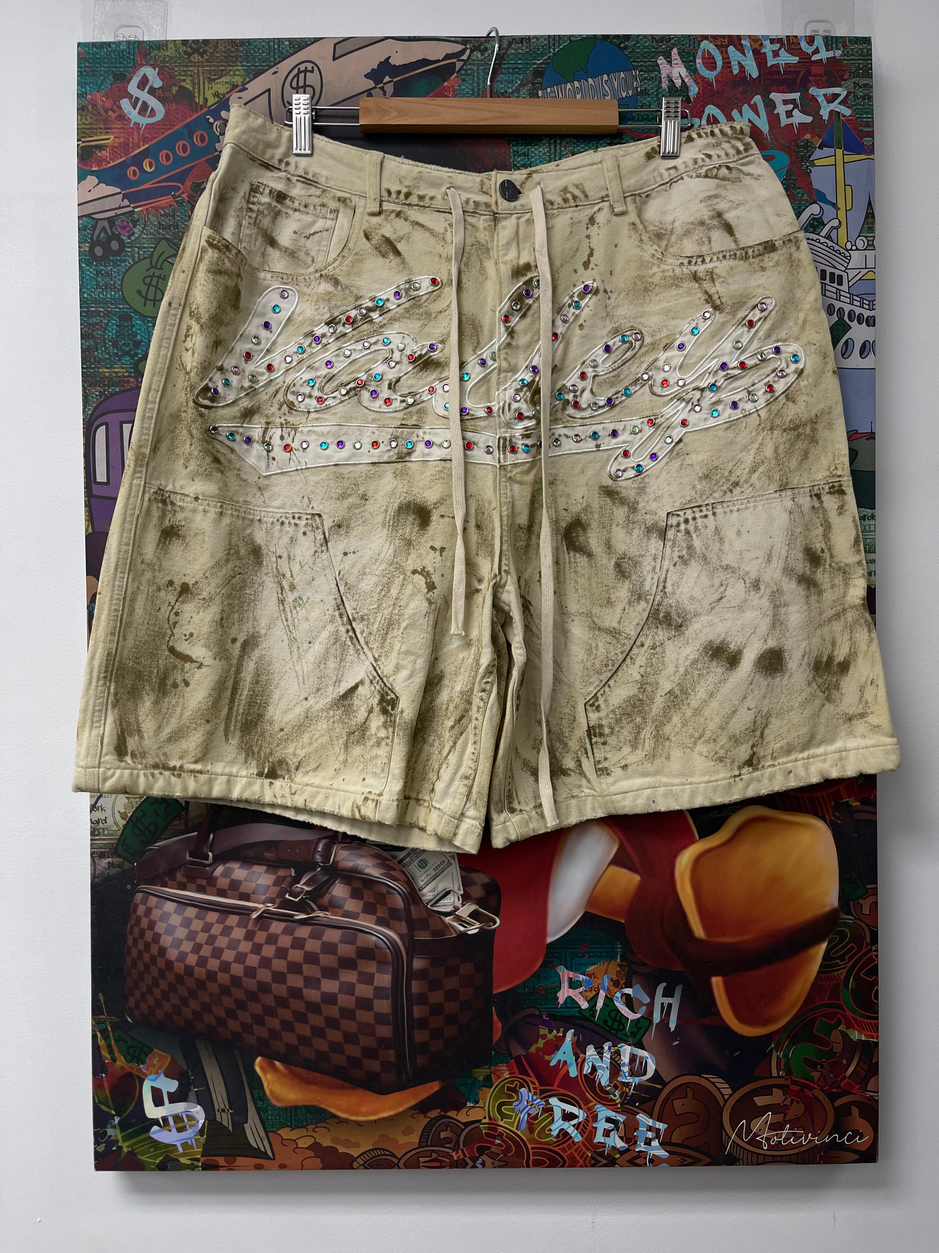 Vale Cream Skittles Jorts New With Tags