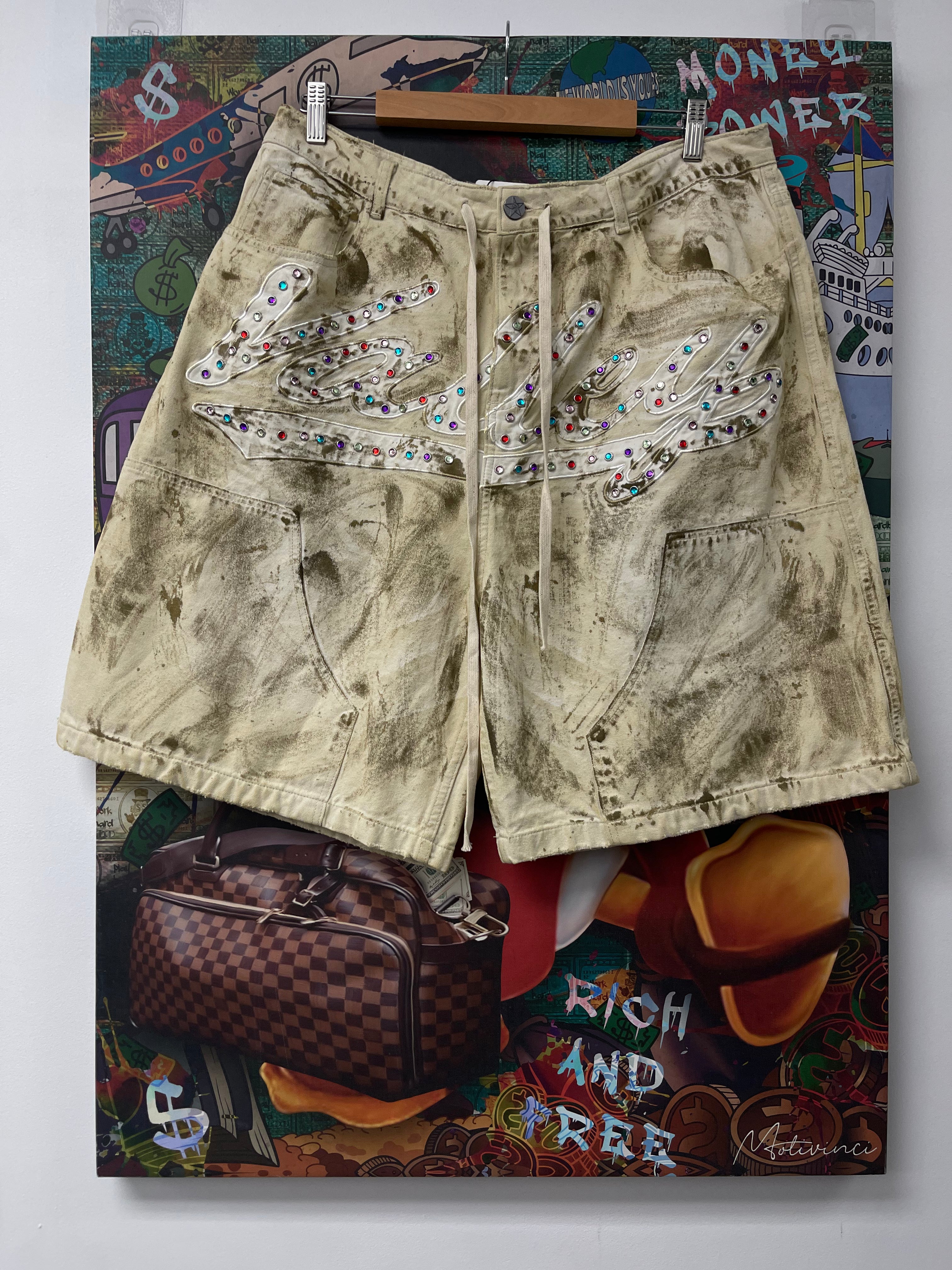 Vale Cream Skittles Jorts New With Tags