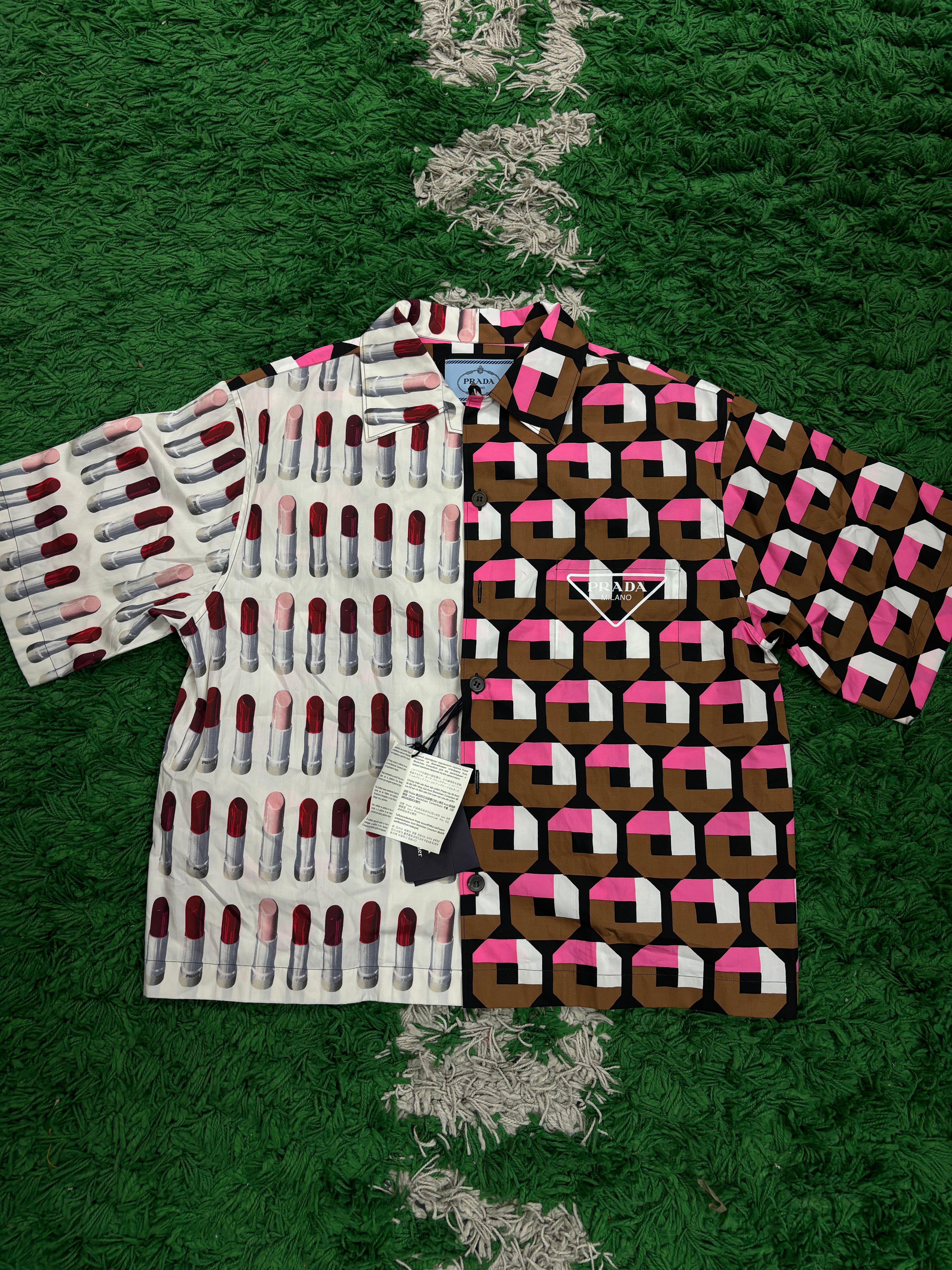 Prada Button Up Brown Pink New With Tags Medium