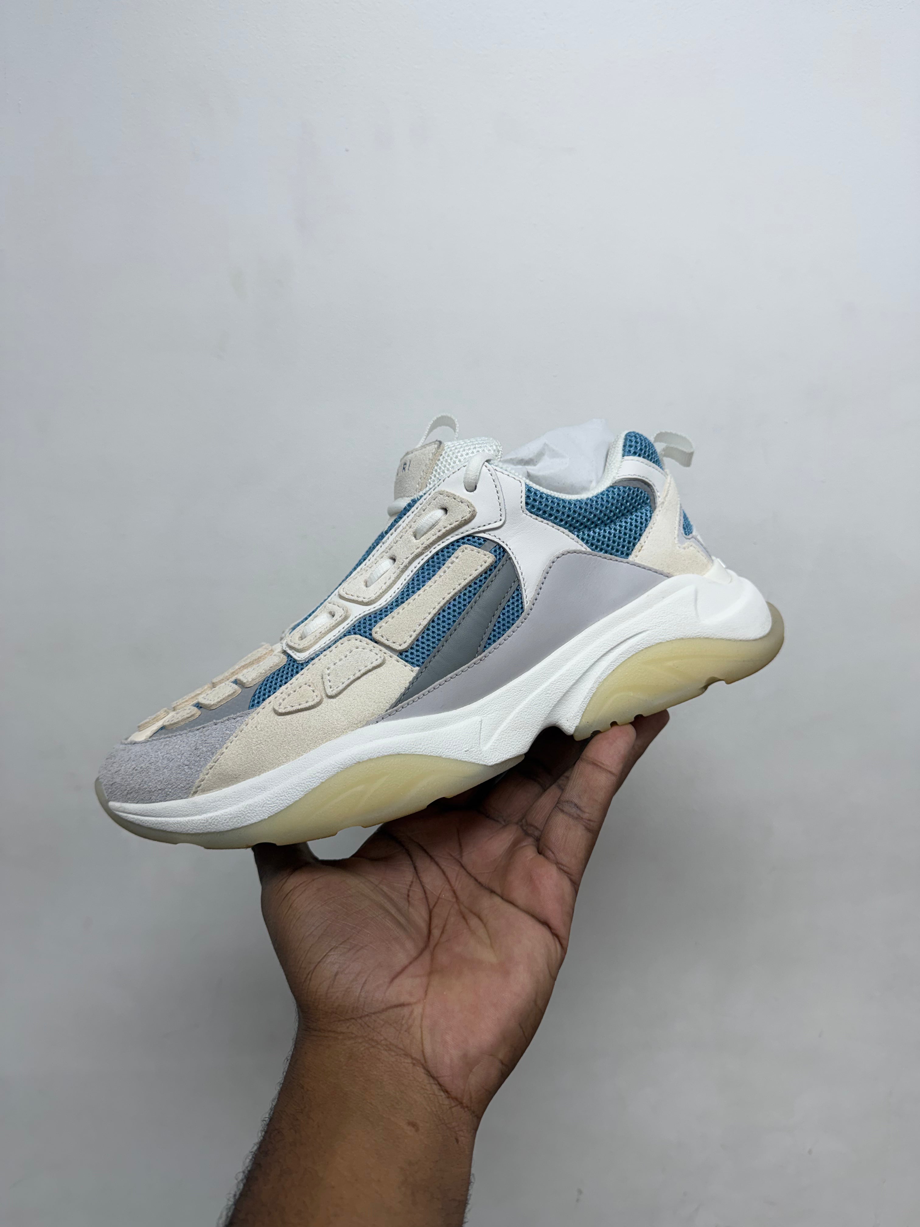 Amiri Teal White Bone Runner Sneakers