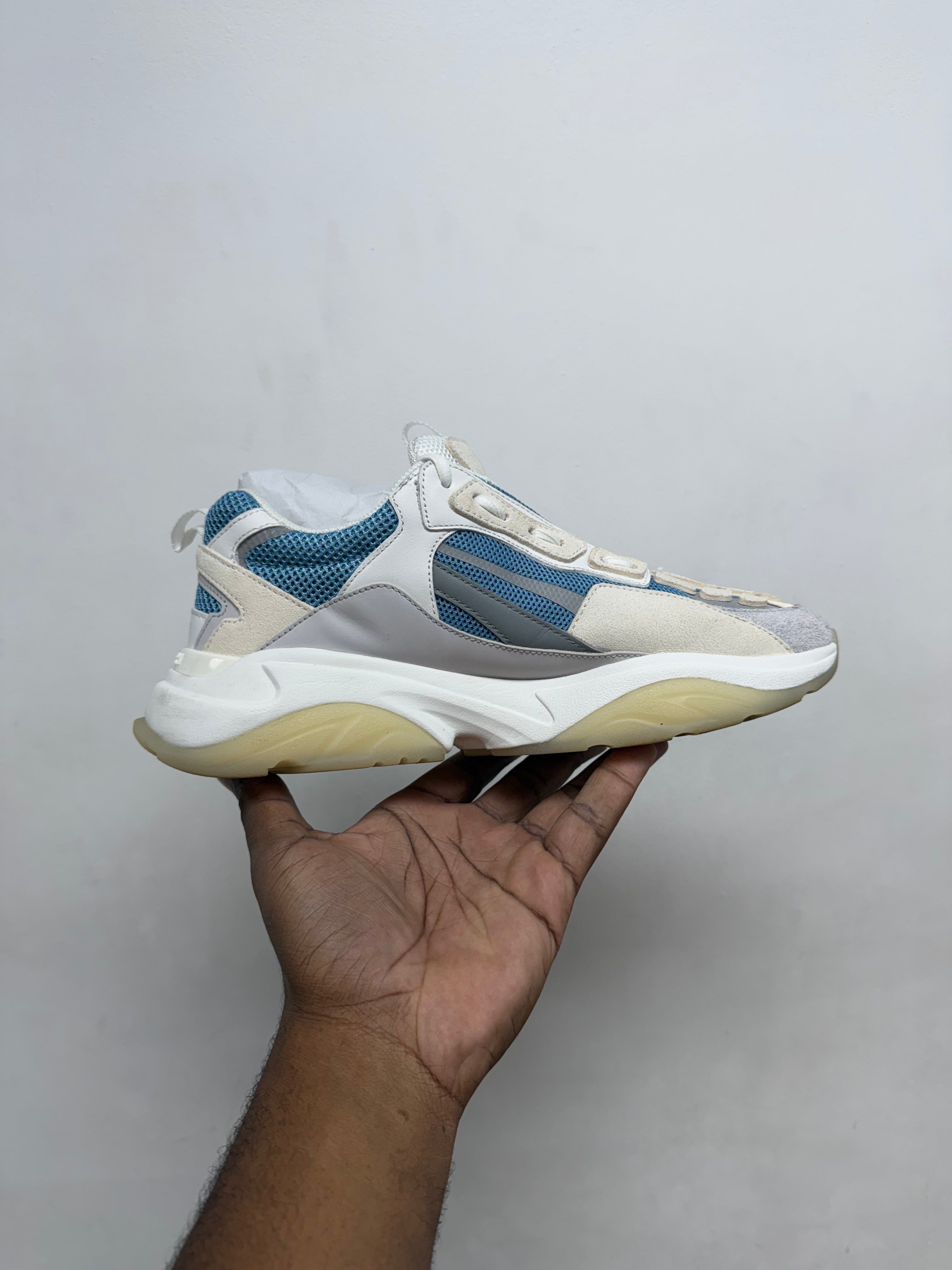Amiri Teal White Bone Runner Sneakers