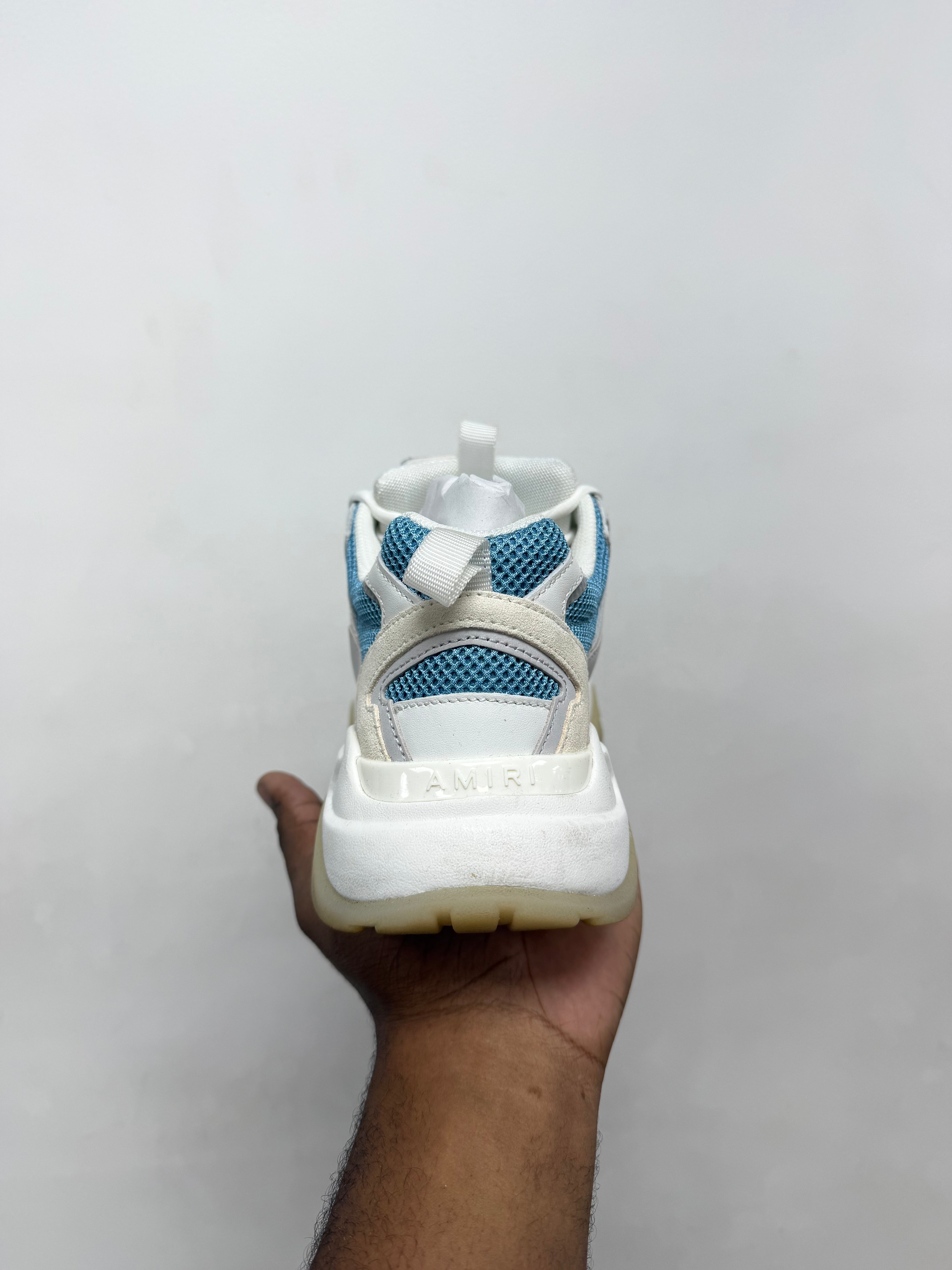 Amiri Teal White Bone Runner Sneakers