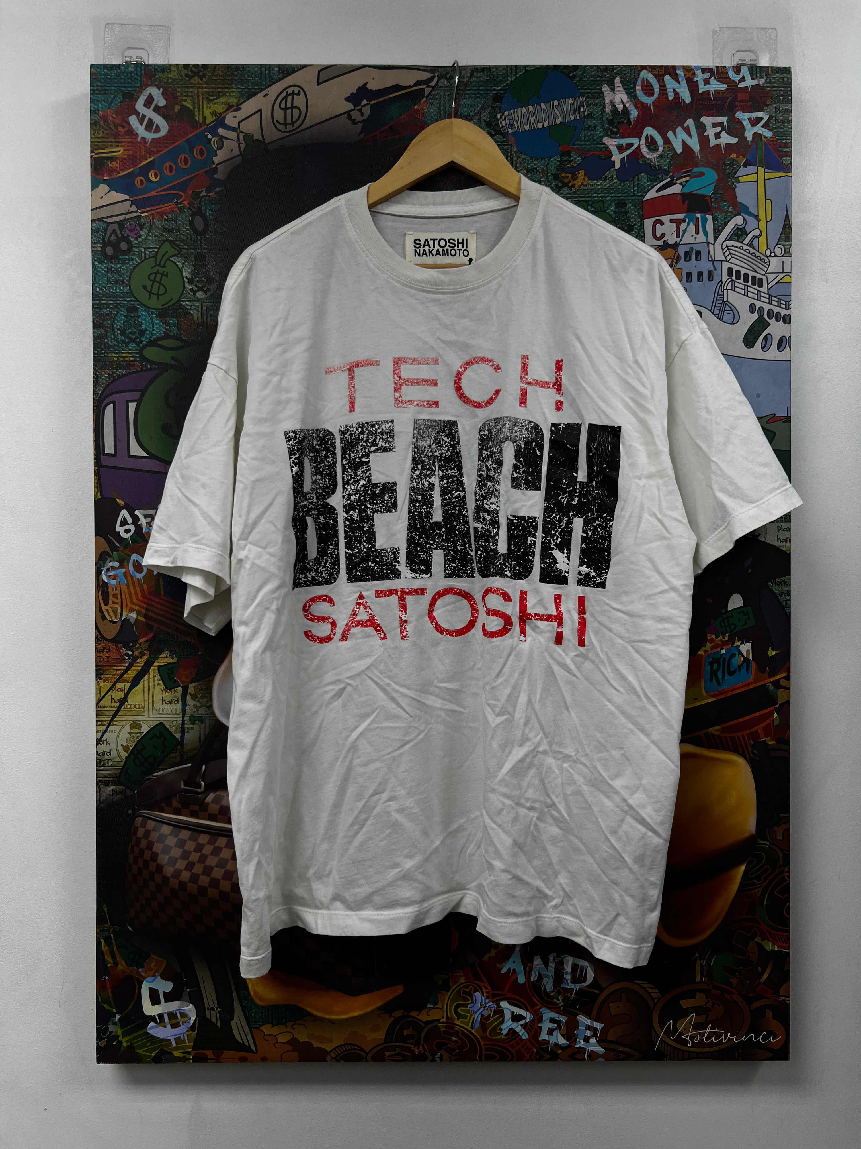 Satoshi Nakamoto Tech Beach 'White' Tee