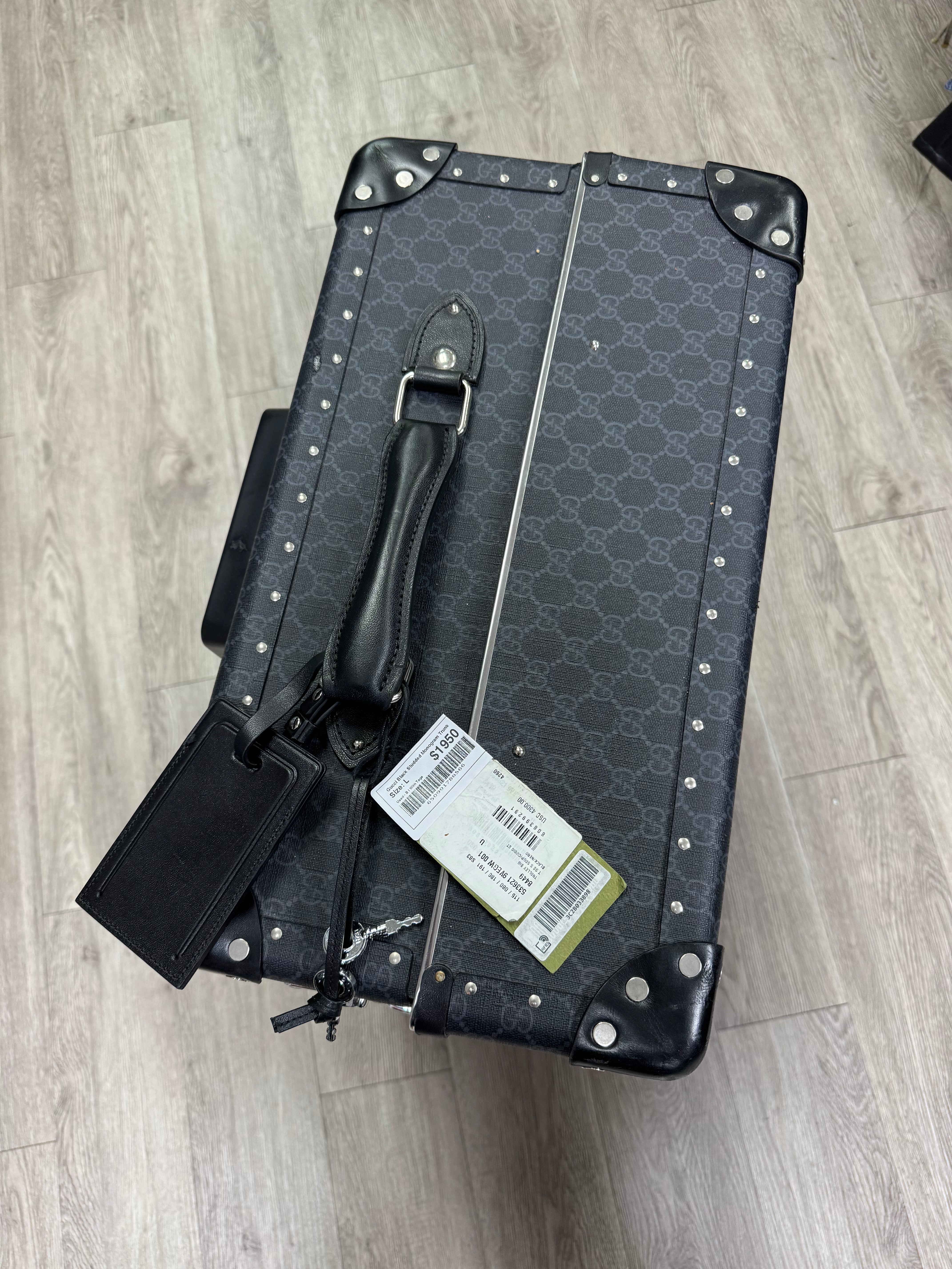 Gucci Black Studded Monogram Trunk