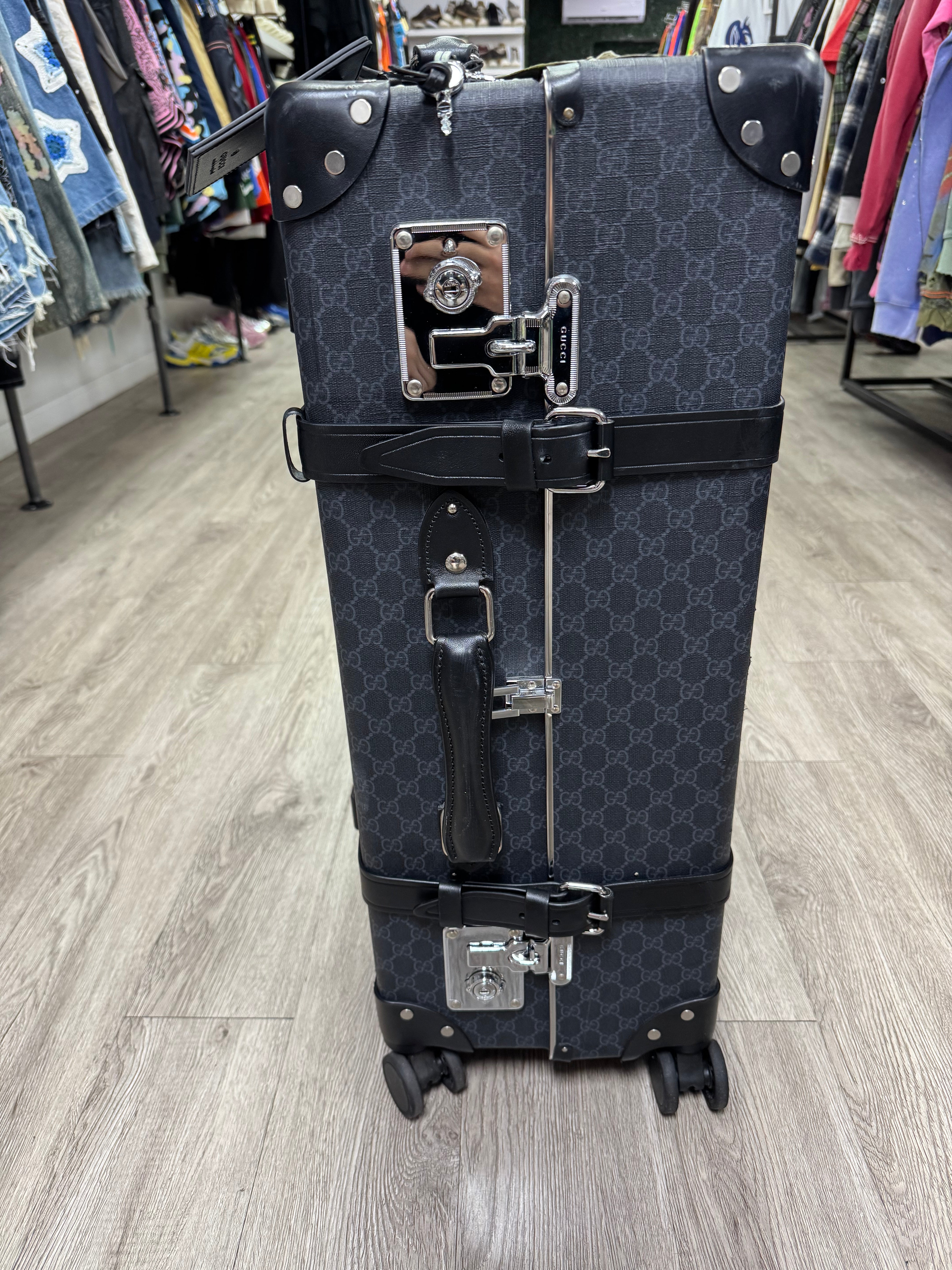 Gucci Black Studded Monogram Trunk