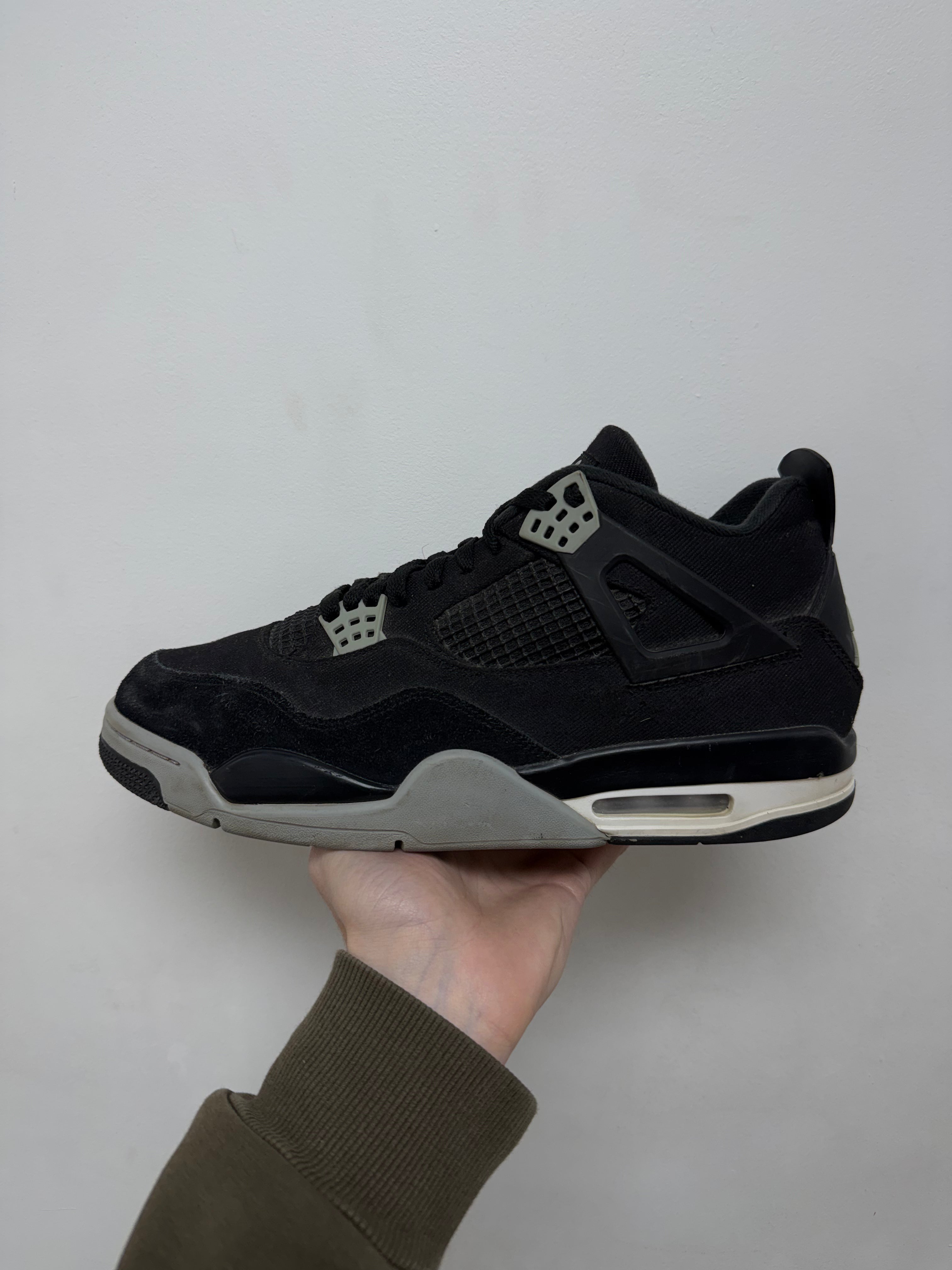 Jordan 4 Black Canvas Sneakers