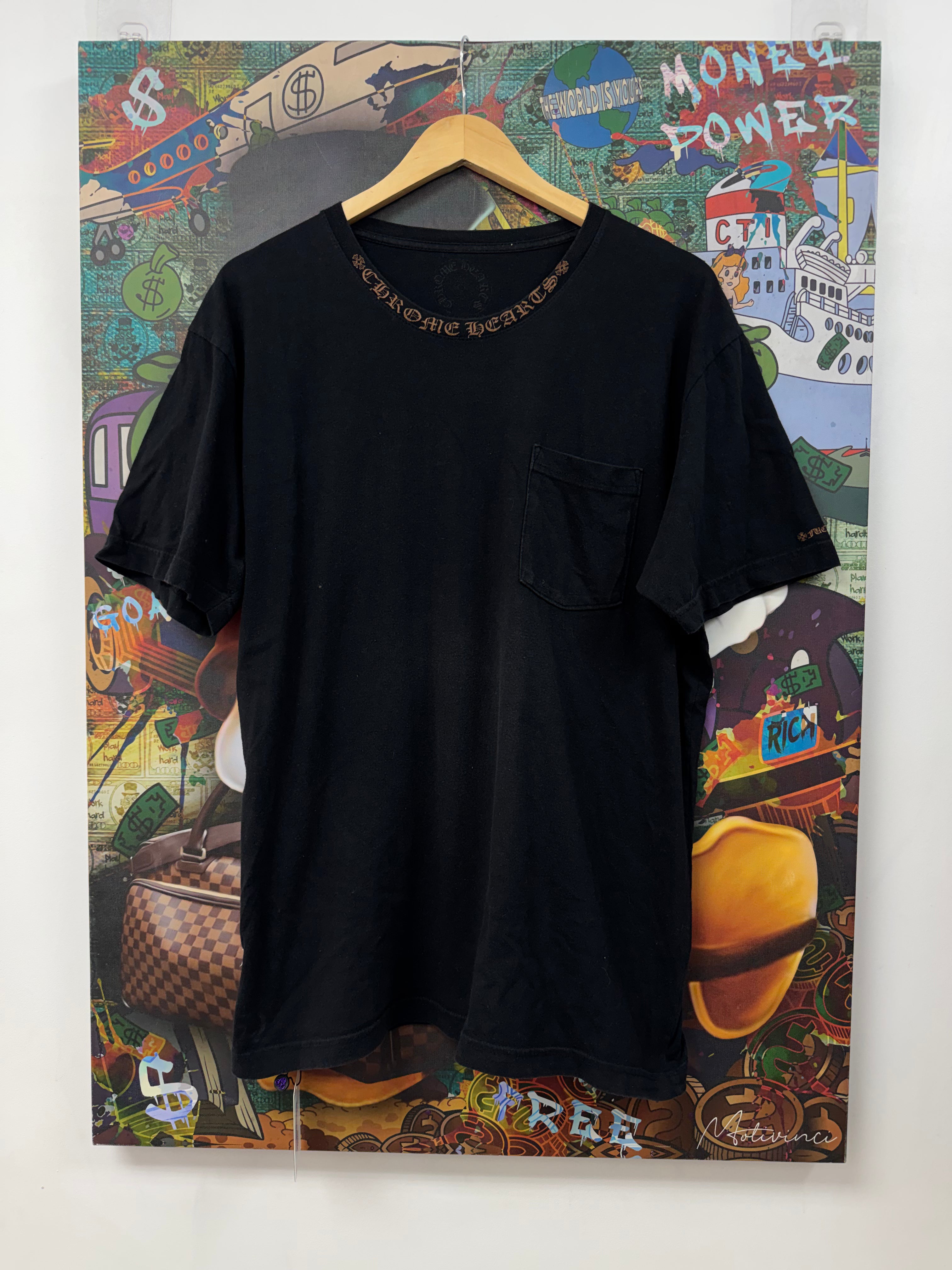 Chrome Hearts Black Brown Neck Logo Tee