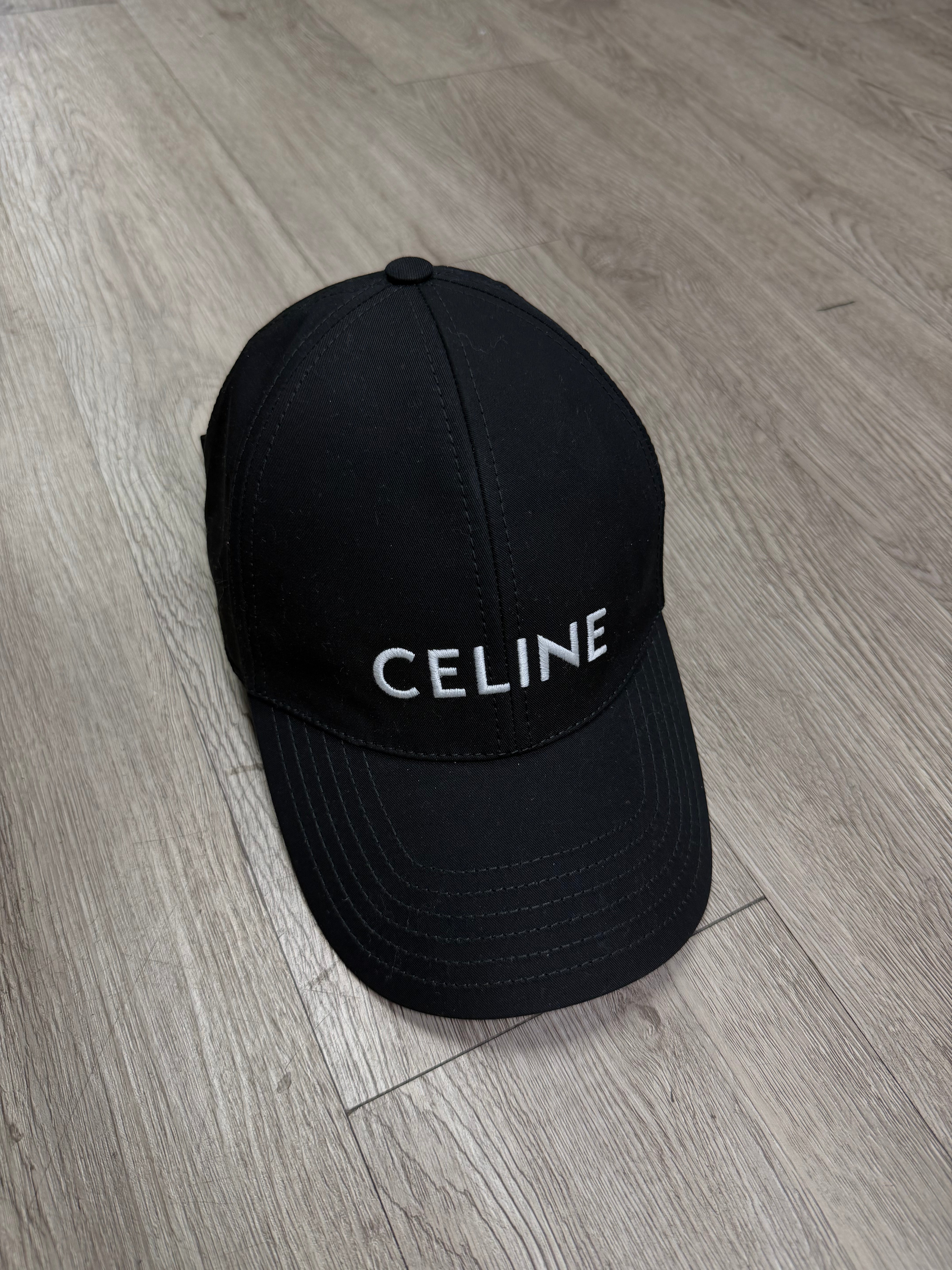 Celine Black Classic Logo Cap
