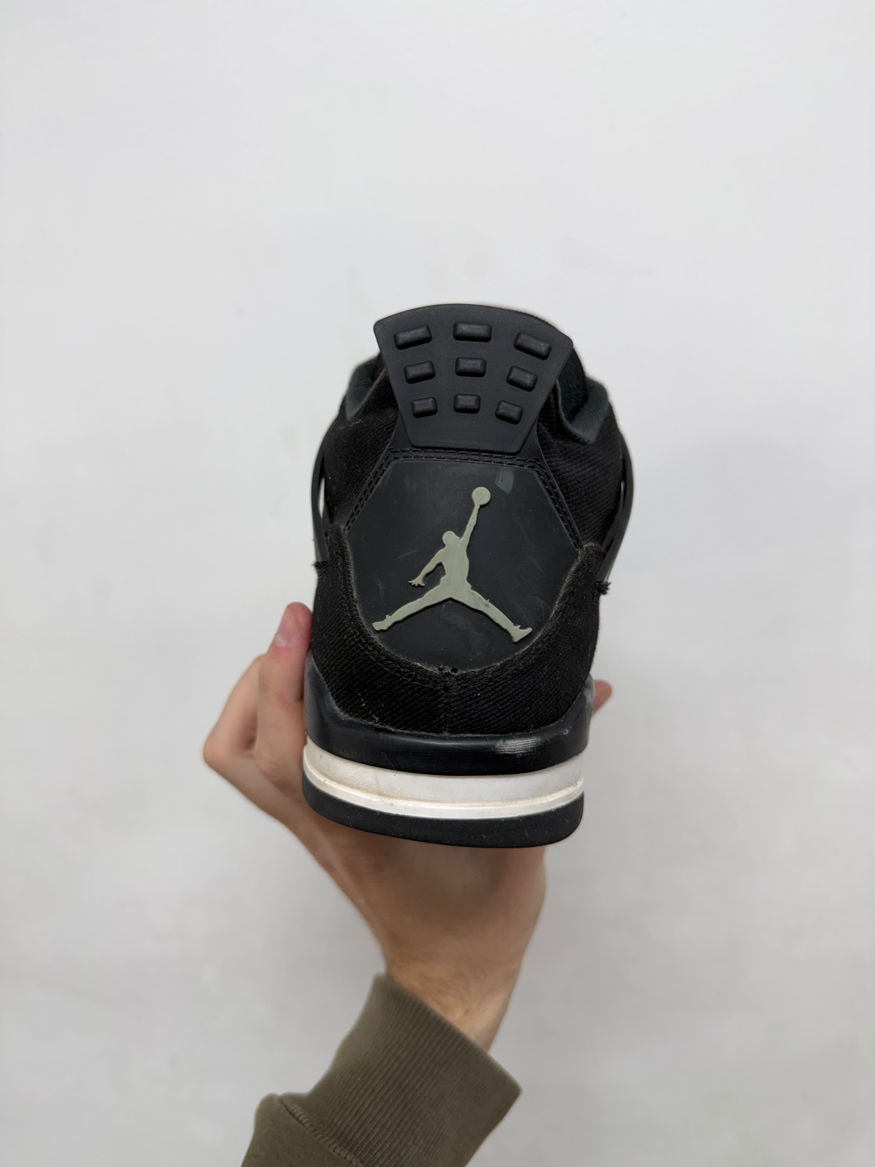 Jordan 4 Black Canvas Sneakers