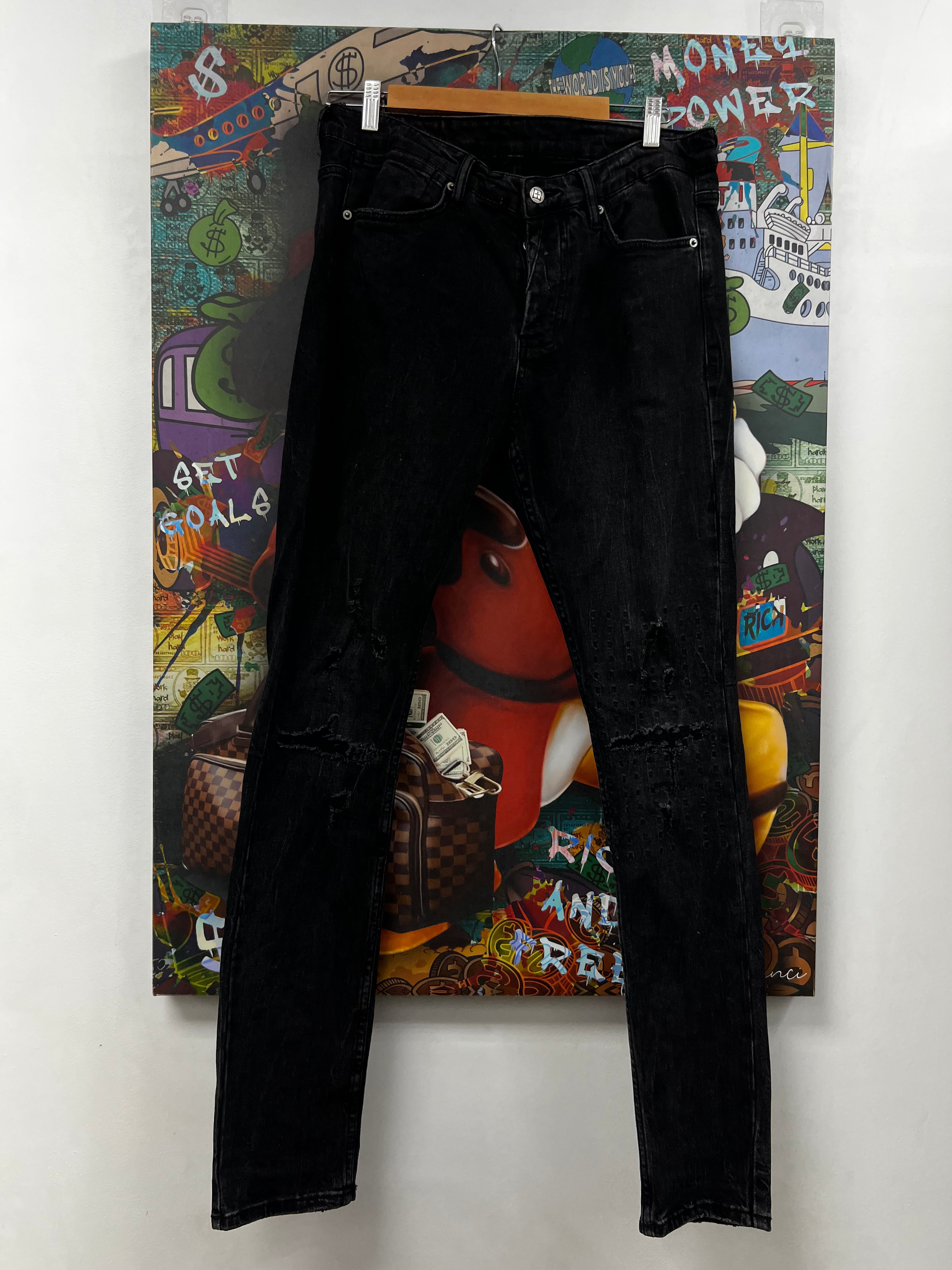 Ksubi Black Wash Distrssed Jeans
