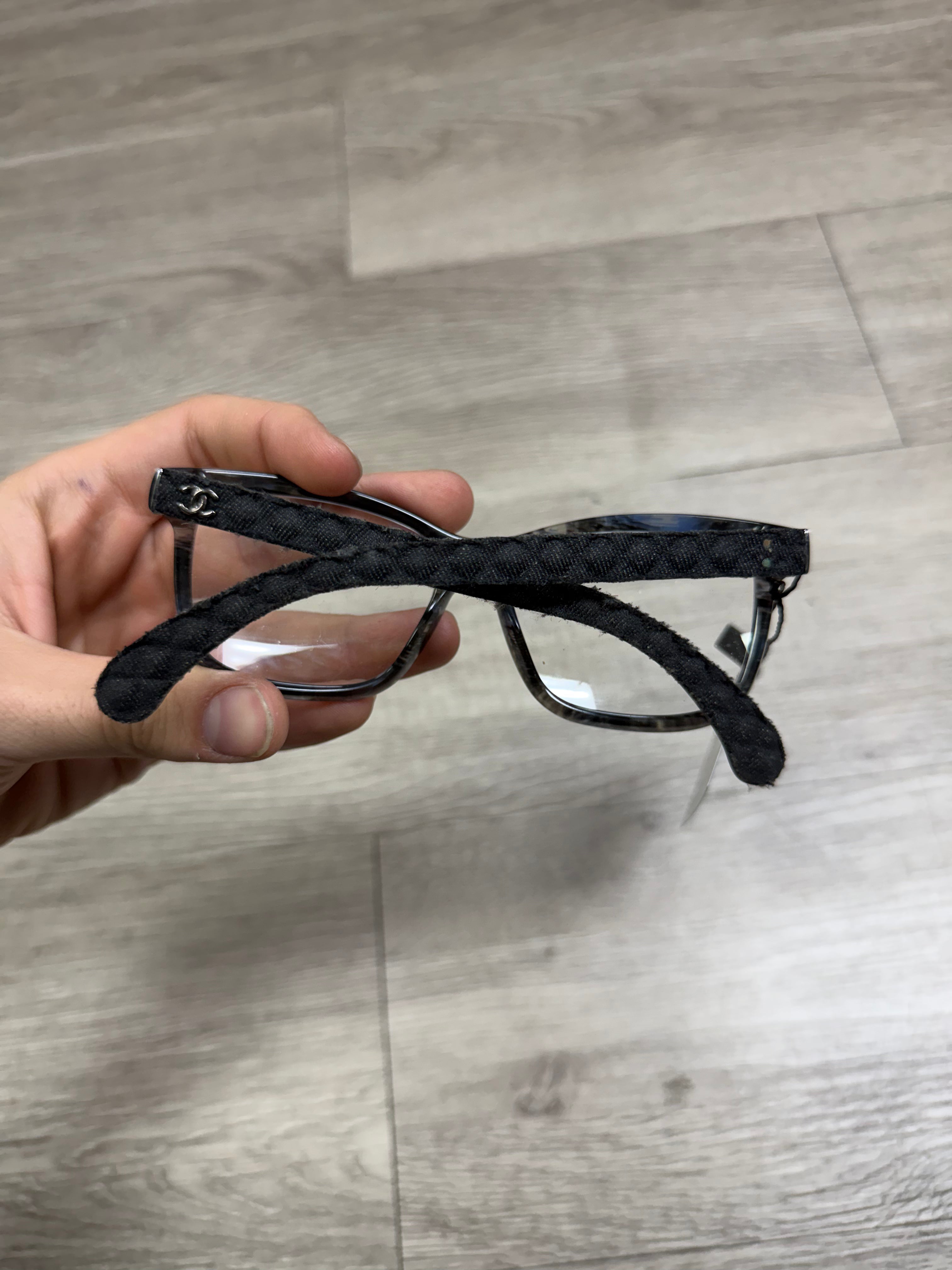 Chanel Black Square Denim Quilt Glasses