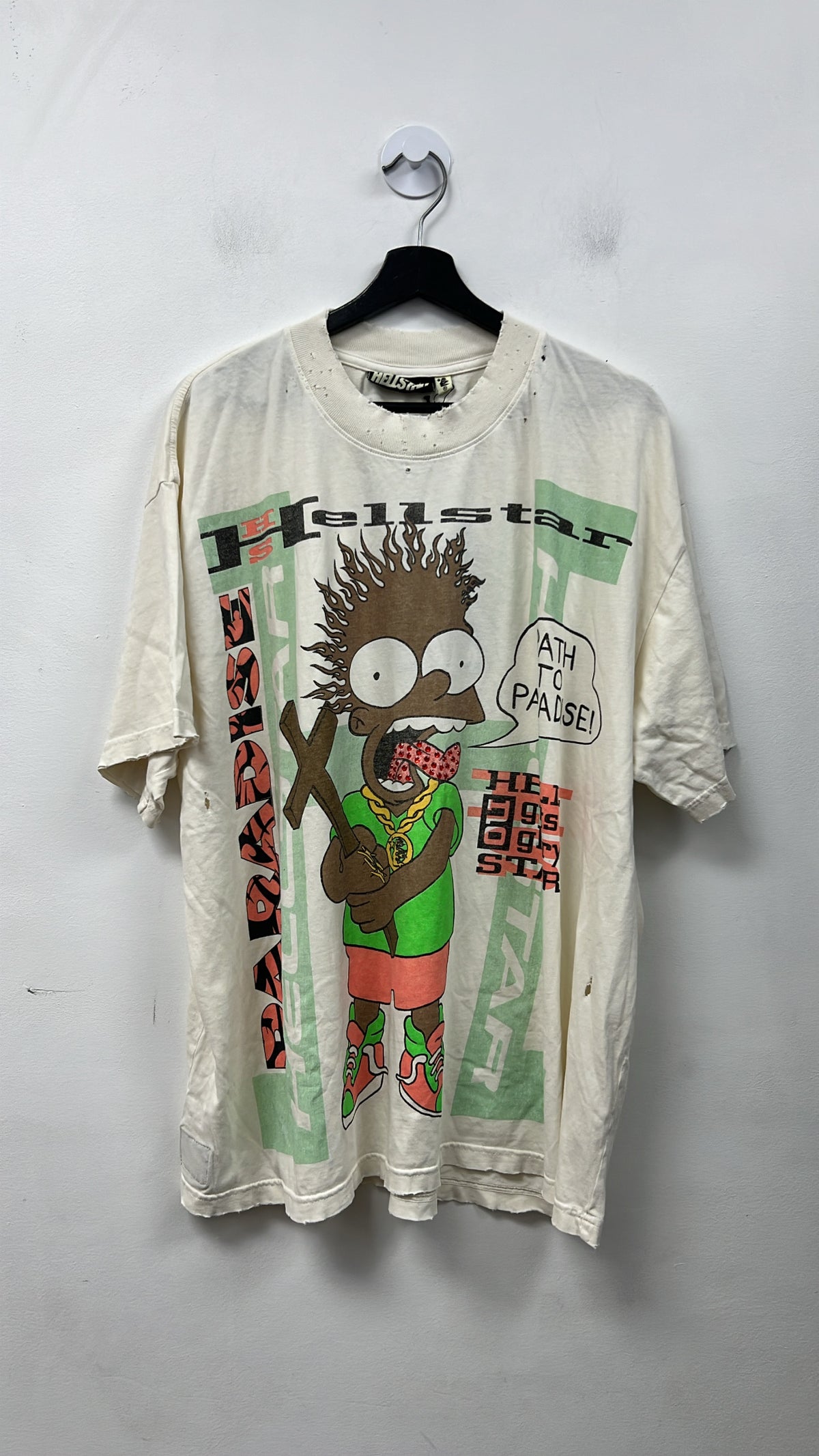 Hellstar Cream Cartoon Cross Tee