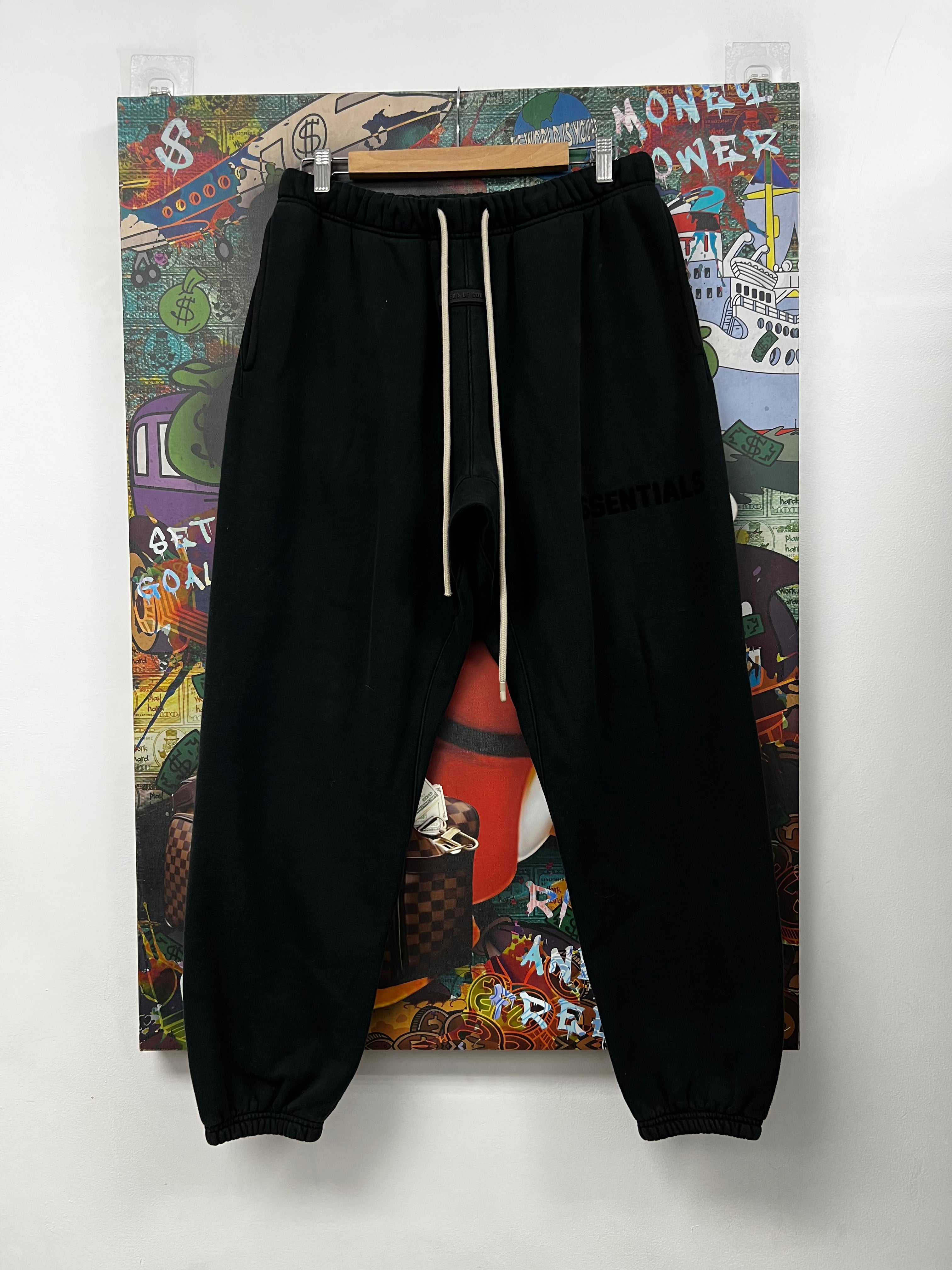 Essentials Jet Black (Faded) Sweats