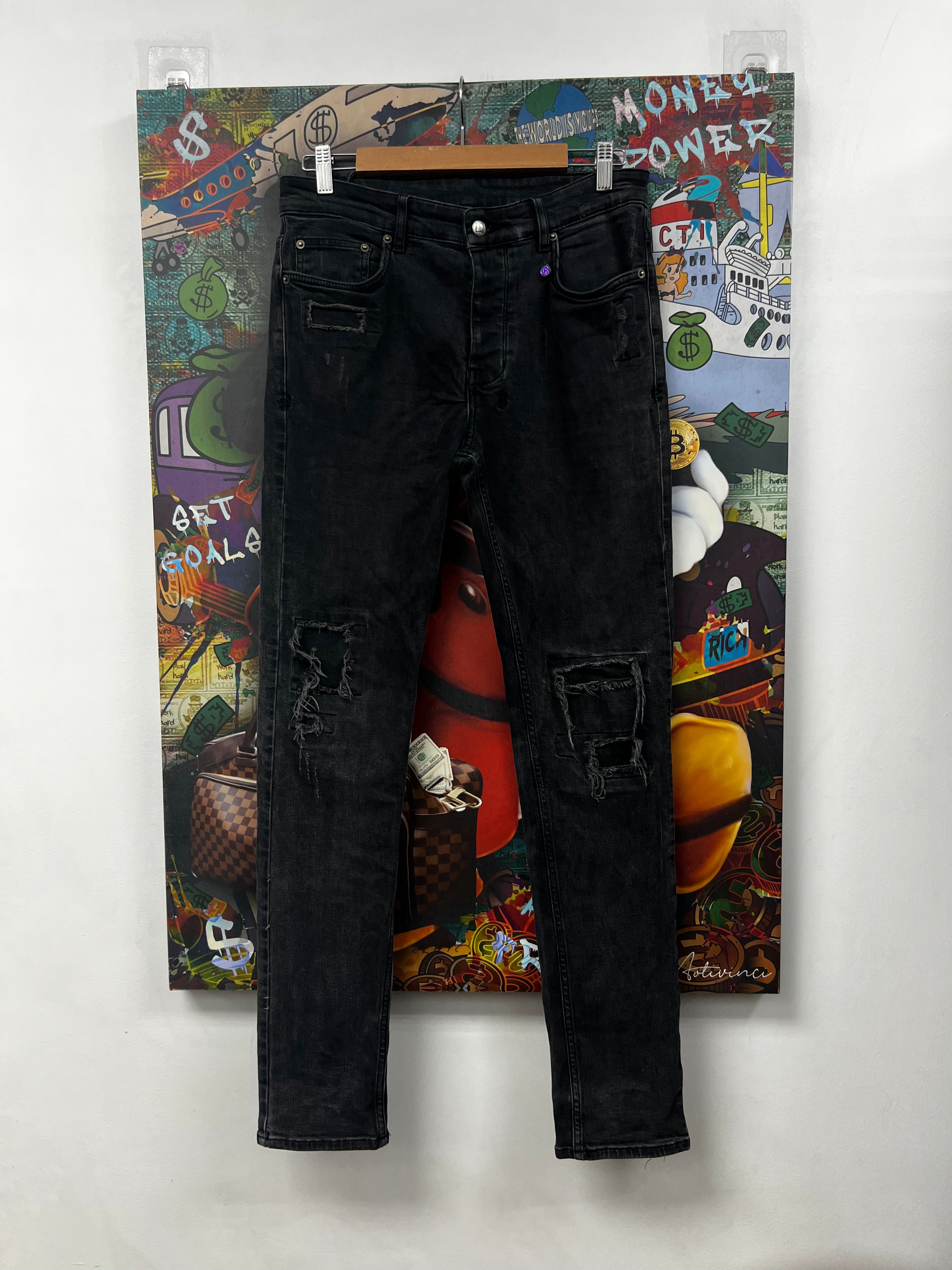 Ksubi Grey Wash Patchwork Jeans