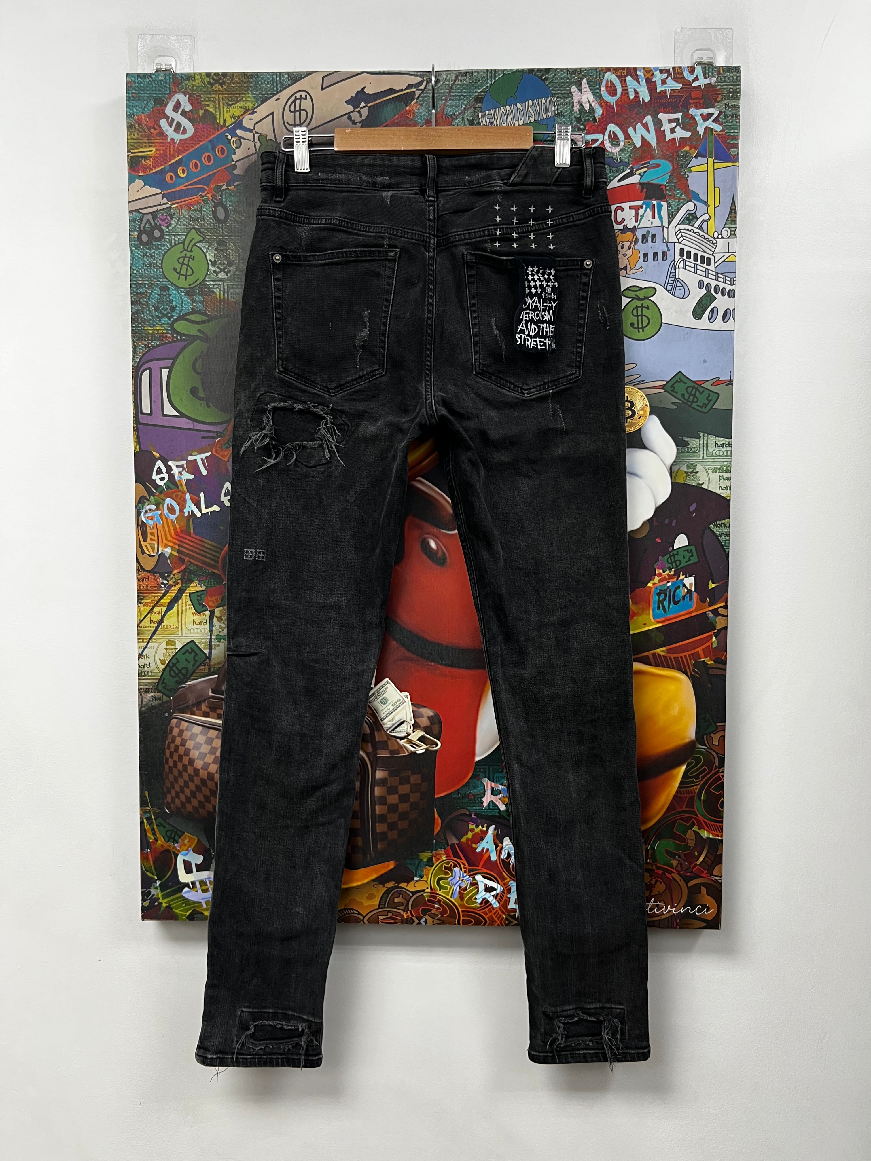 Ksubi Grey Wash Patchwork Jeans