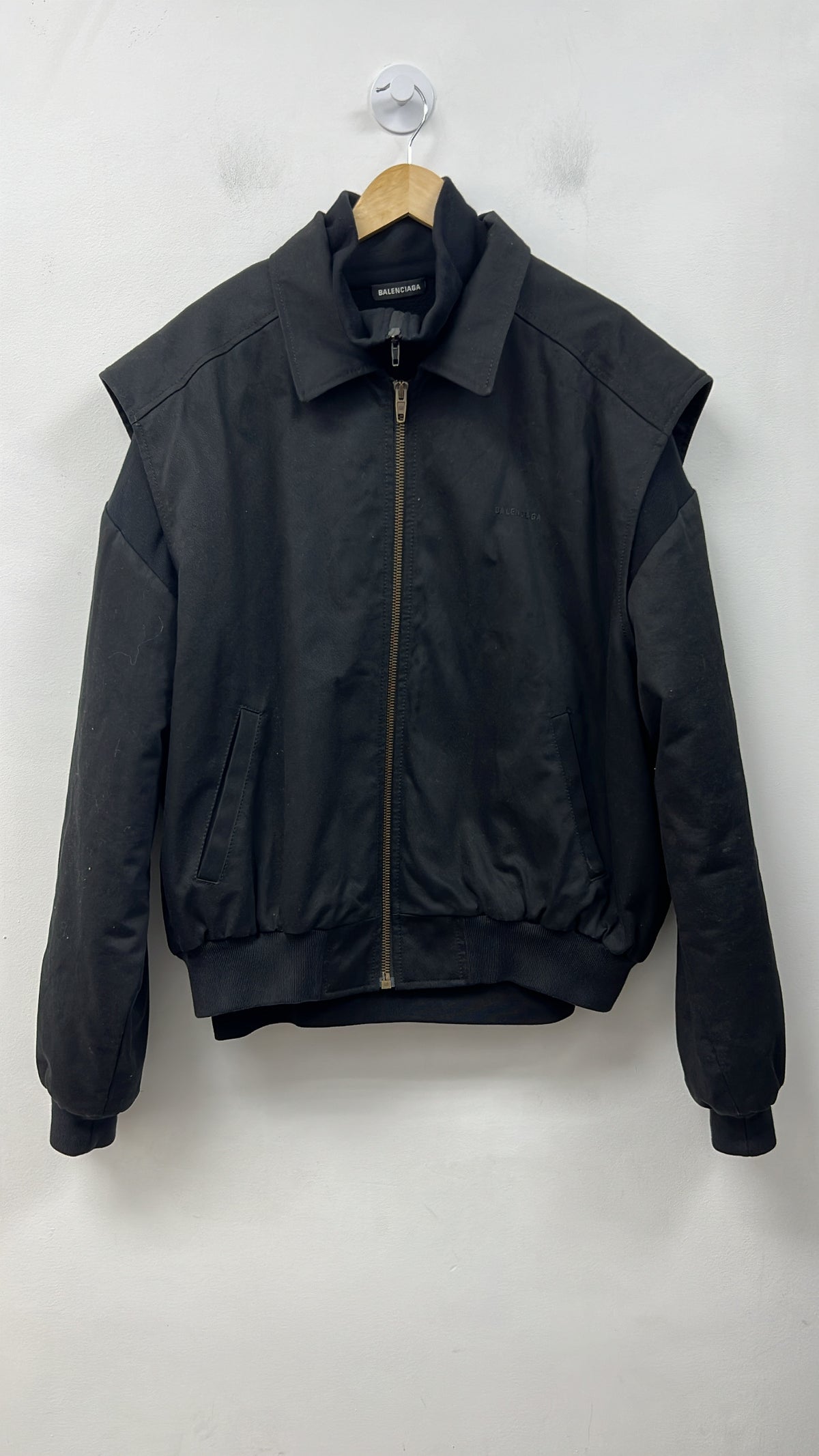 Balenciaga Black Quarter Zip Work Jacket
