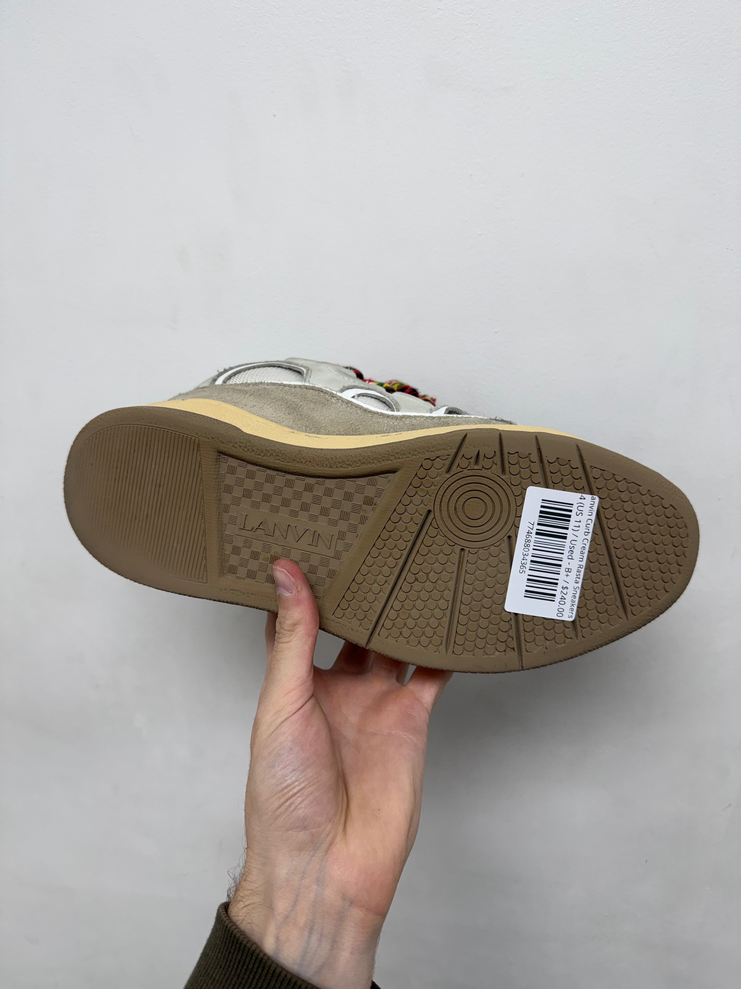 Lanvin Curb Cream Rasta Sneakers
