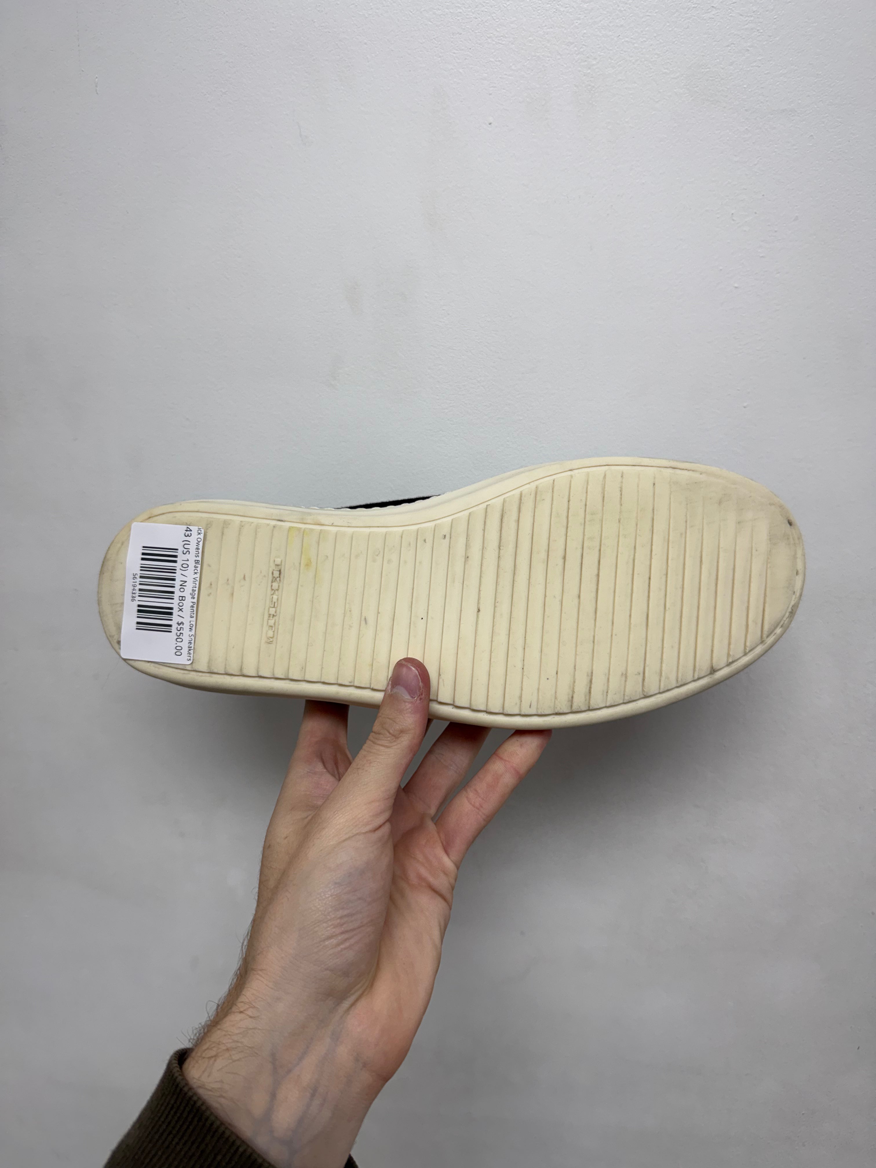 Rick Owens Black Vintage Penta Low Sneakers