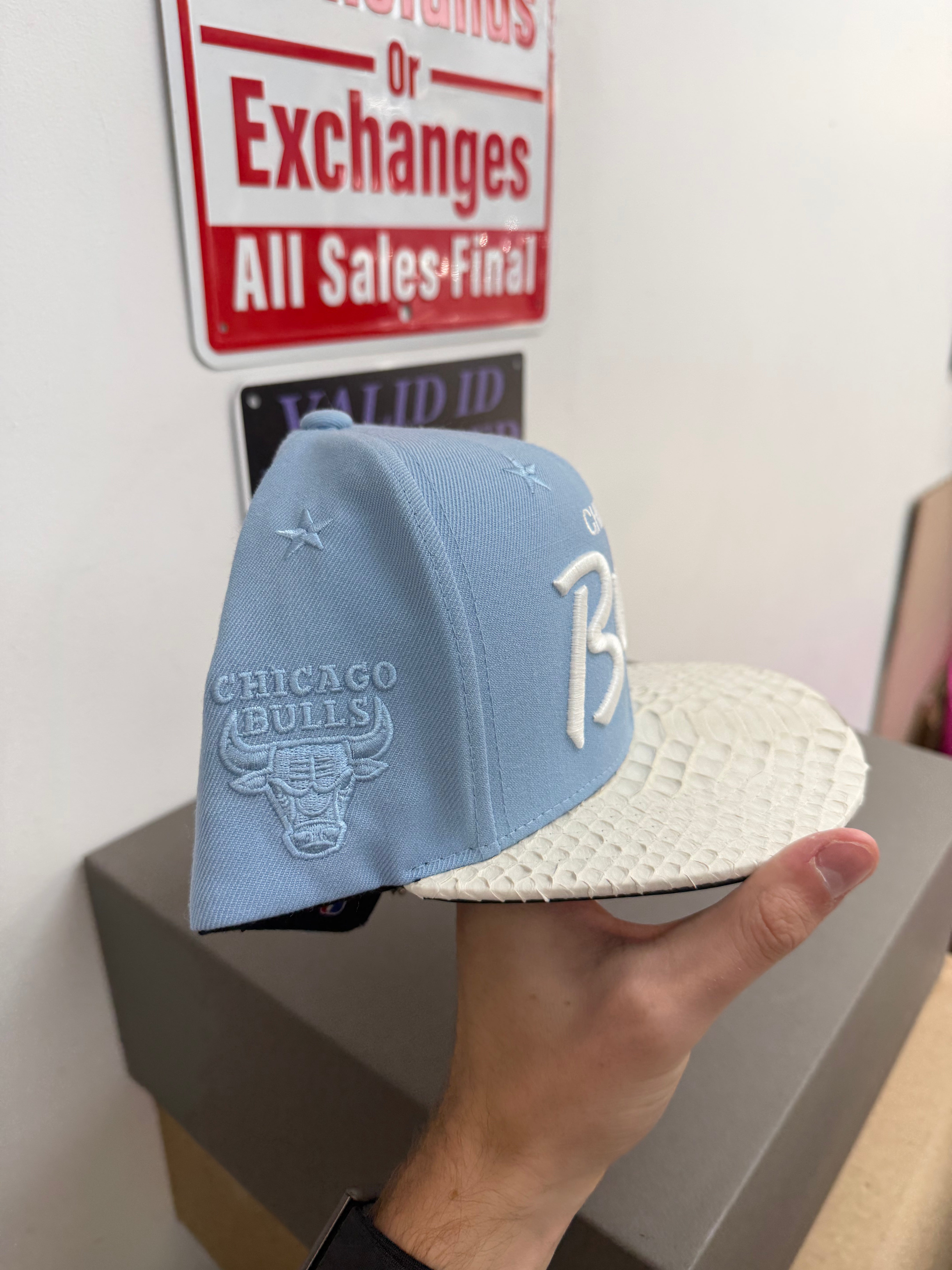 Just Don C Baby Blue White Bulls Hat
