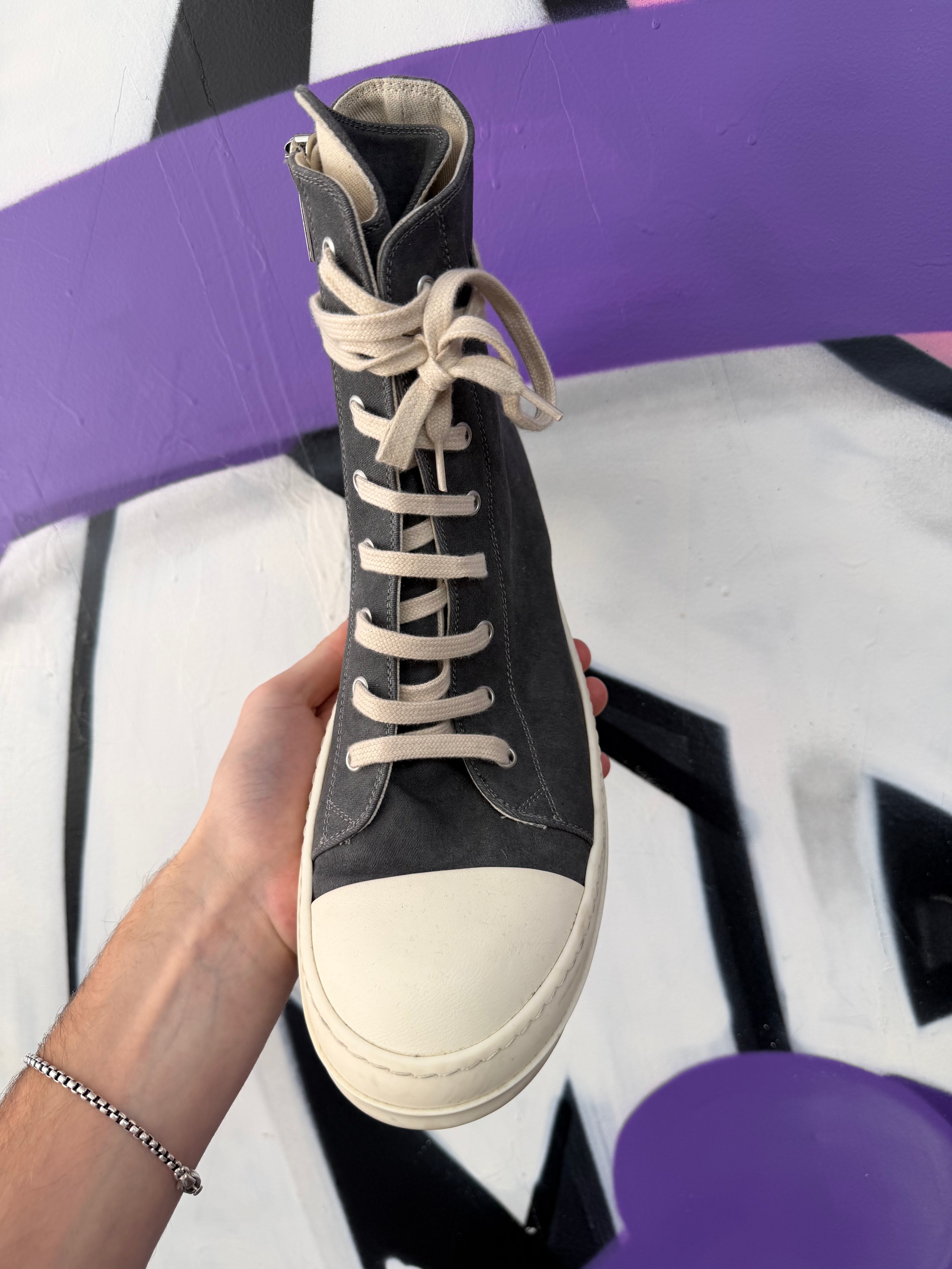 Rick Owens DRKSHDW Euca Waxed Ramone High Sneakers