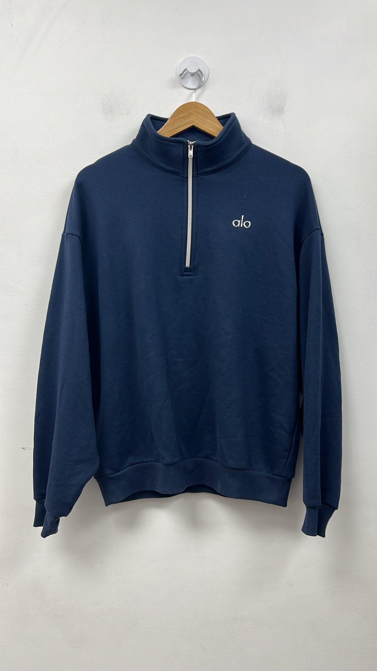 ALO Navy Quater Zip Hoodie