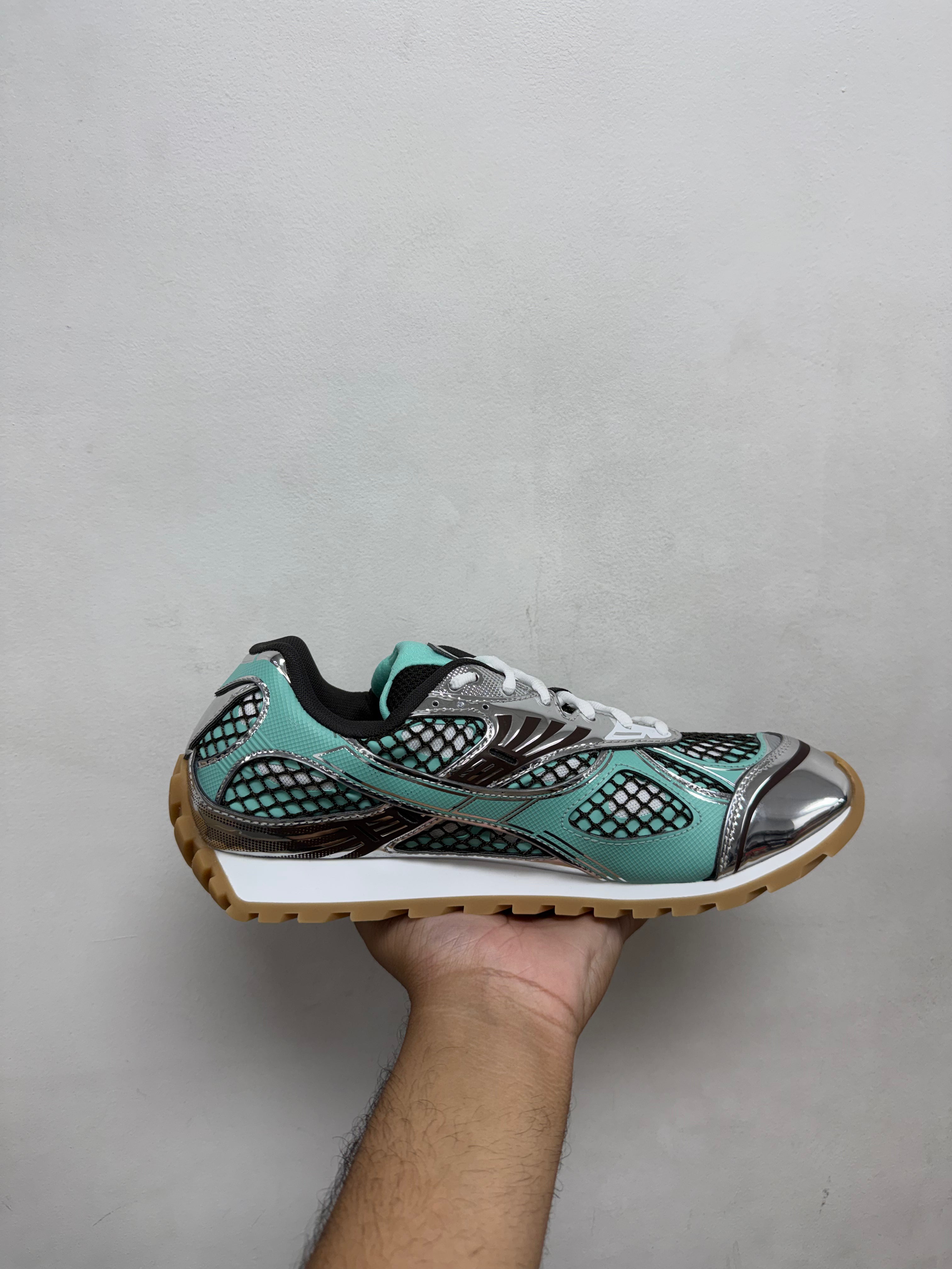 Bottega Veneta Green Oasis Espresso Orbit Sneakers