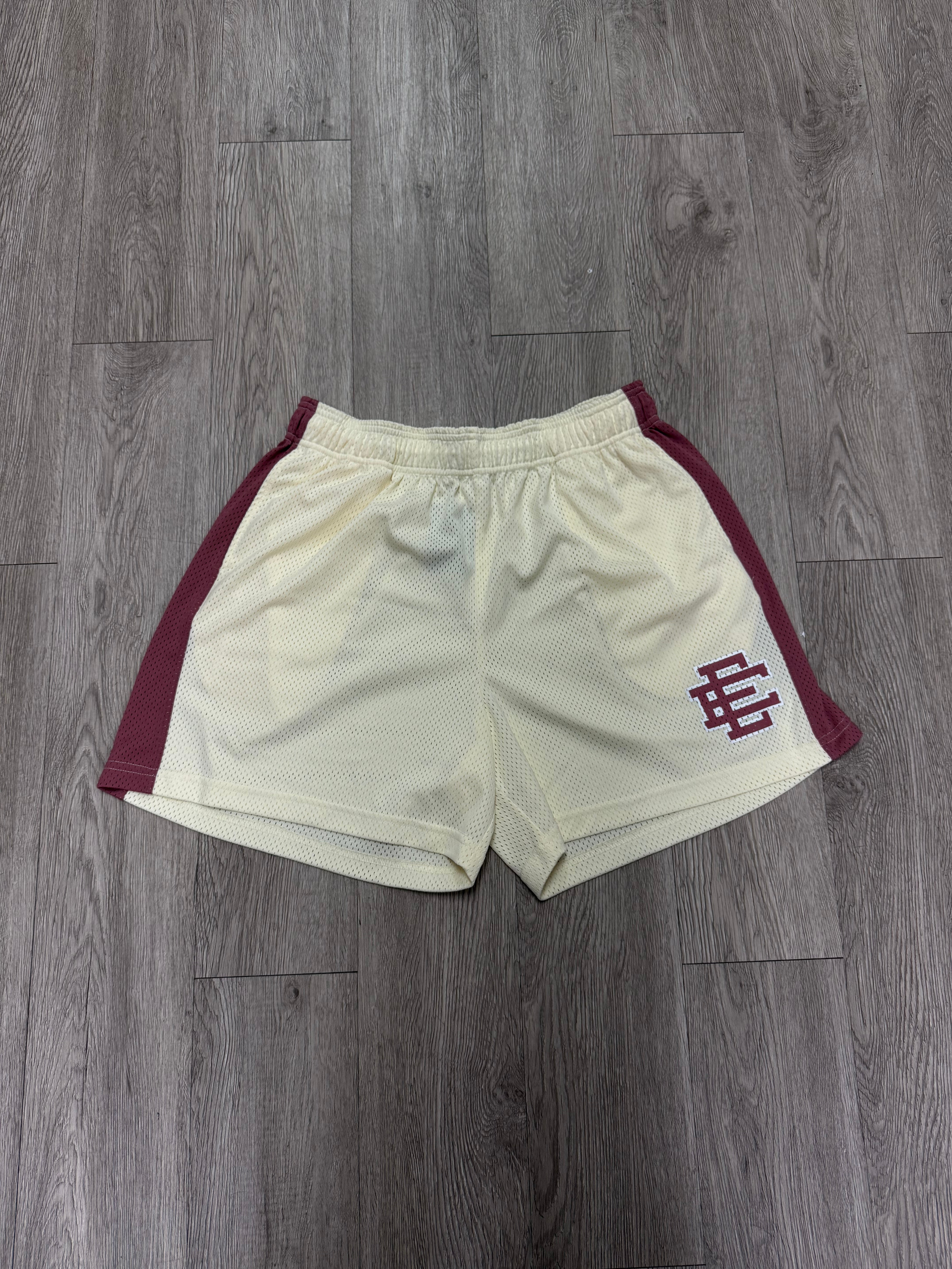 Eric Emanuel Cream Maroon Shorts
