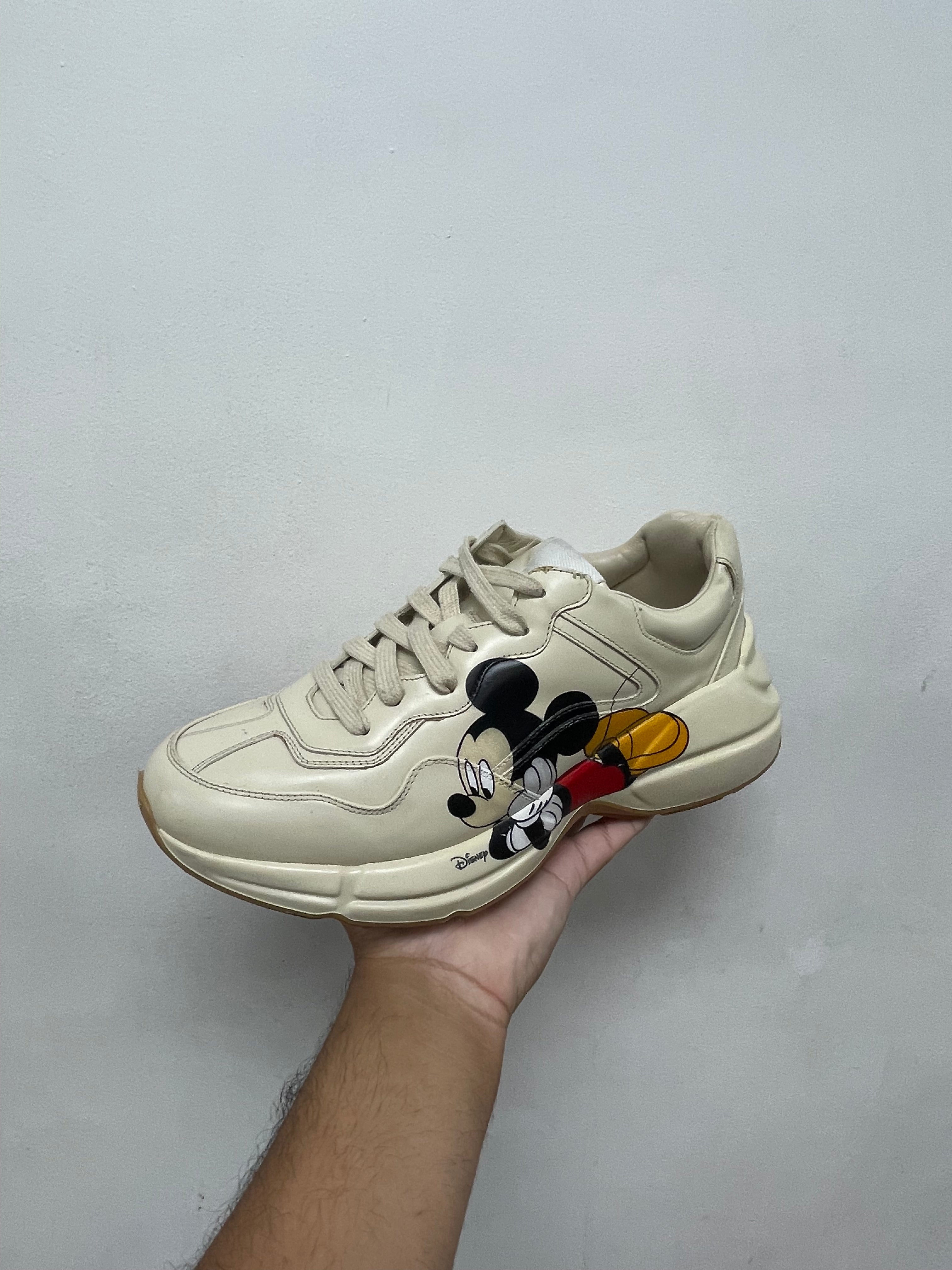 Gucci X Disney Cream Rhyton Micky Mouse Sneakers