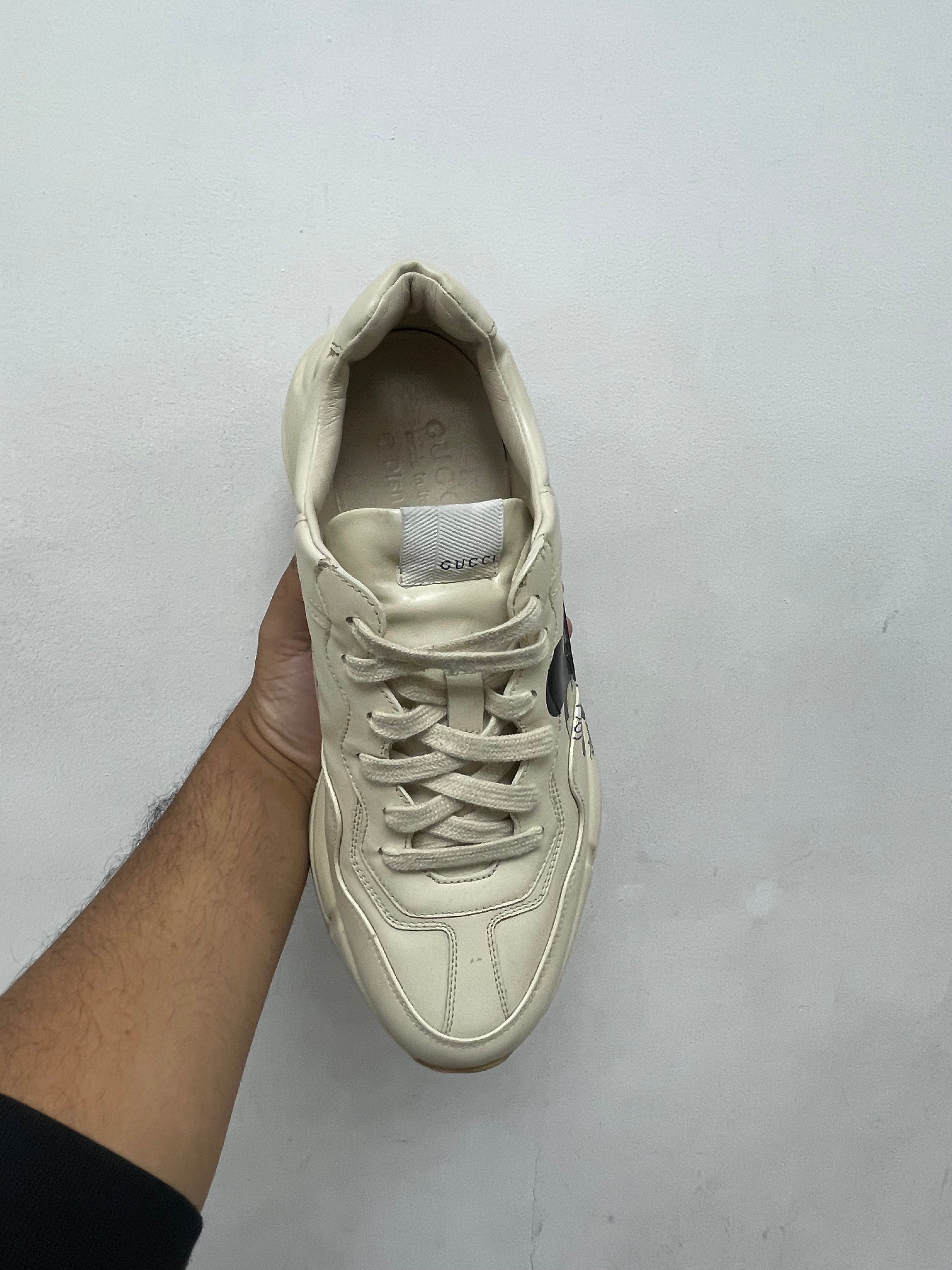 Gucci X Disney Cream Rhyton Micky Mouse Sneakers