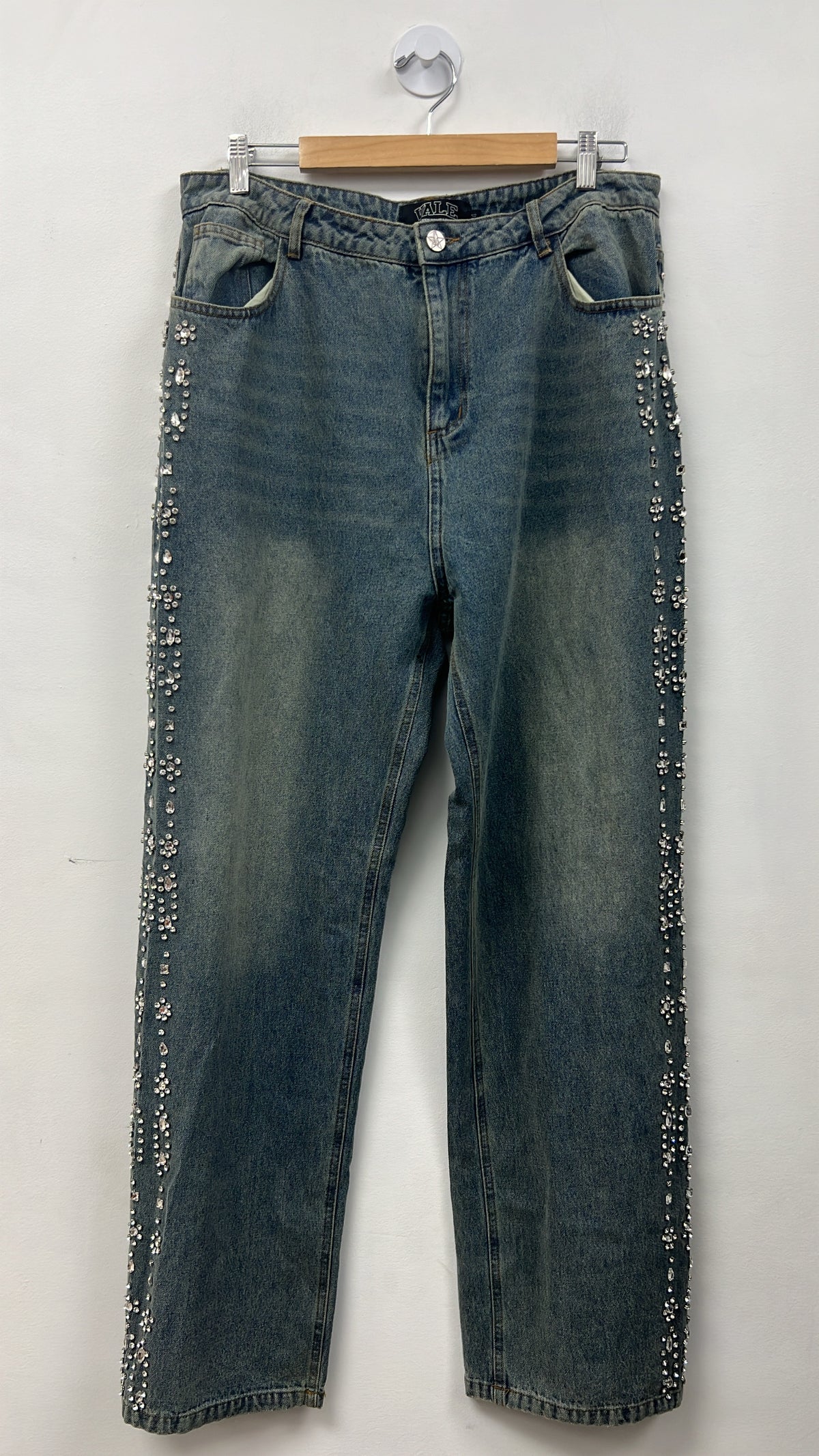 Vale Light Wash Rhinestone Jeans