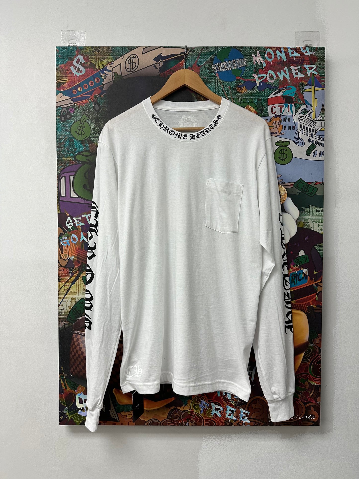 Chrome Hearts Neck Logo LS White New Large