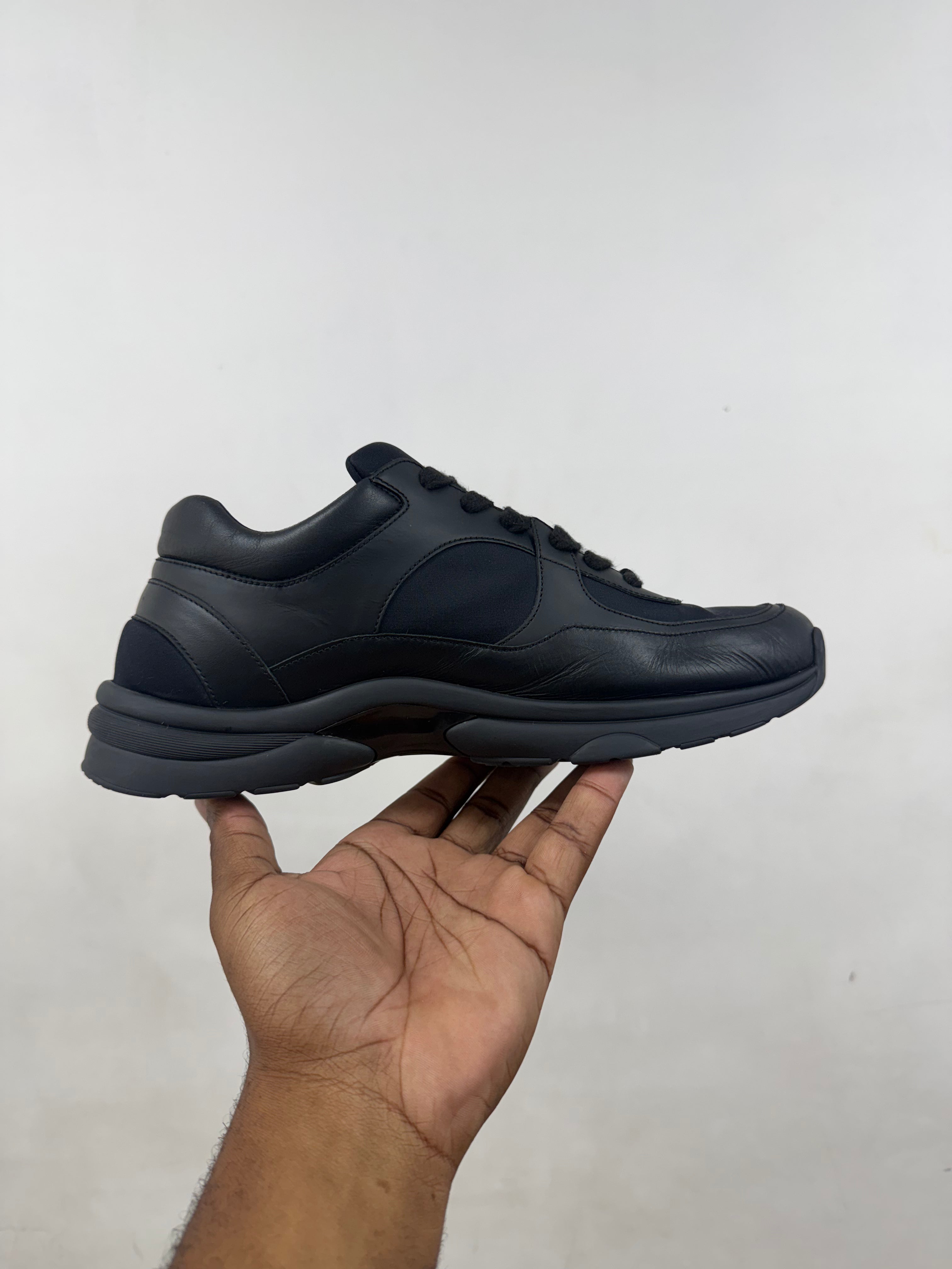 Chanel Black Uniform CC Logo Runner Sneakers