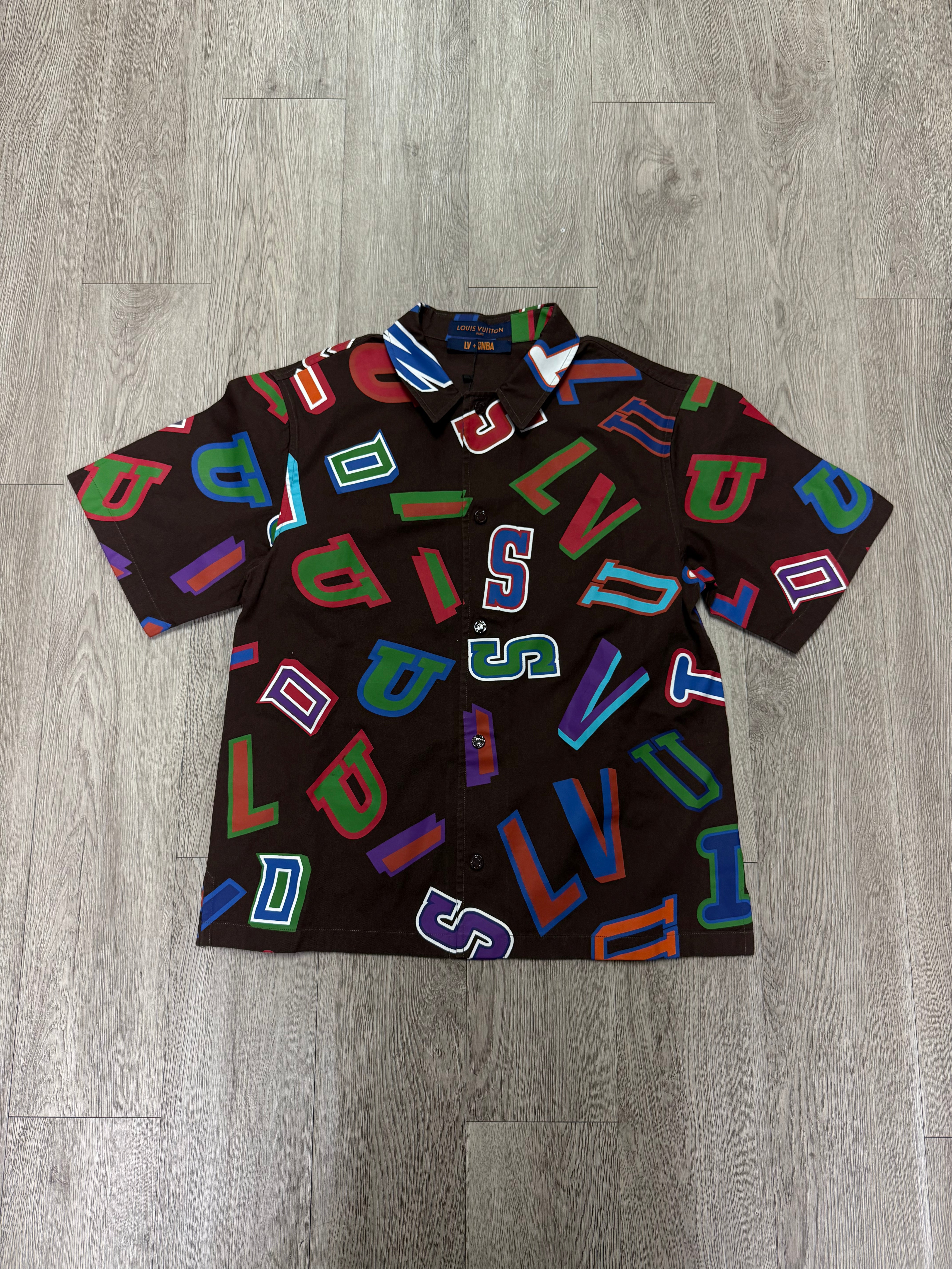 Prada Black Orange Music Button Up