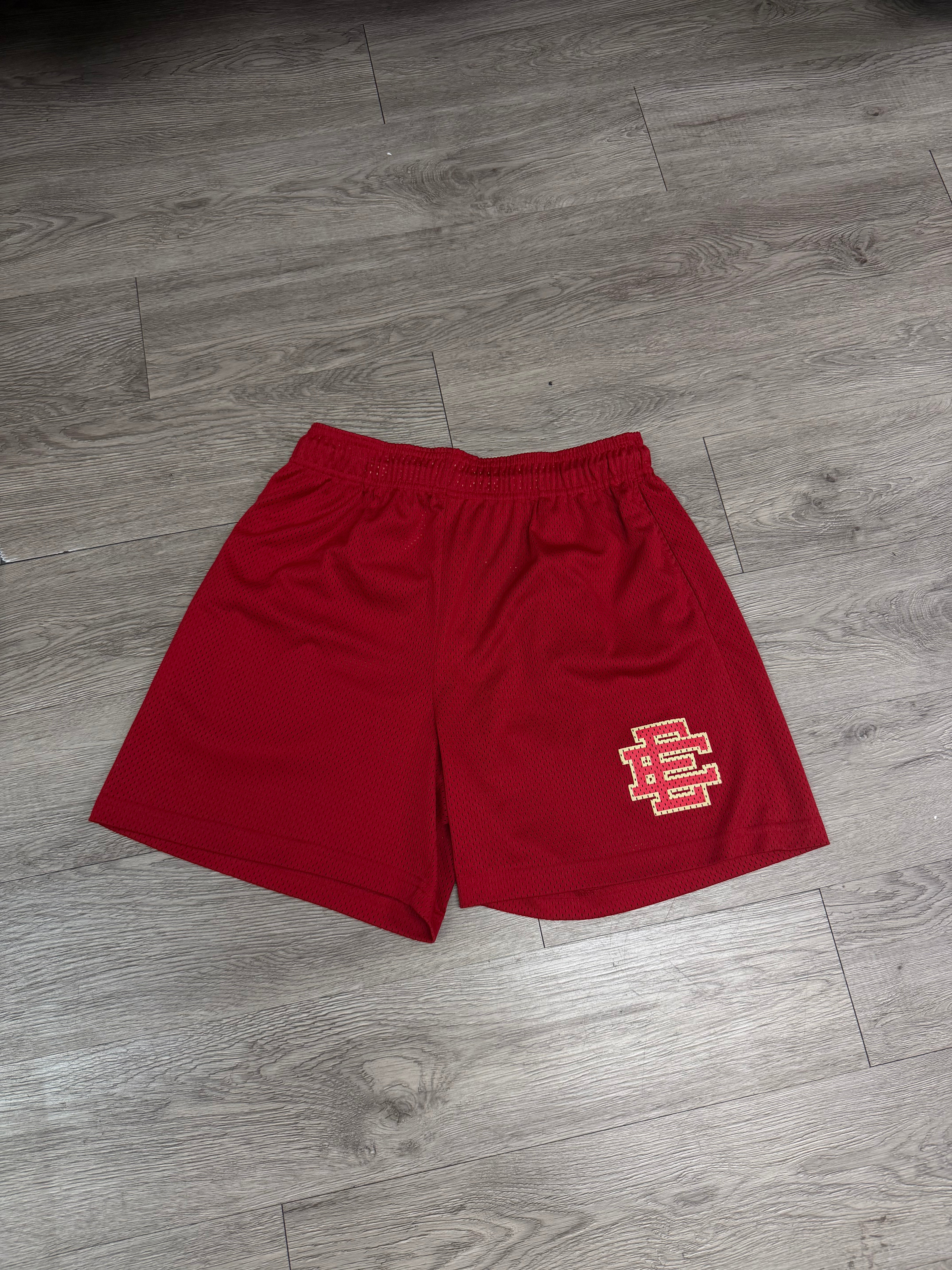 Eric Emanuel Red Cream Shorts