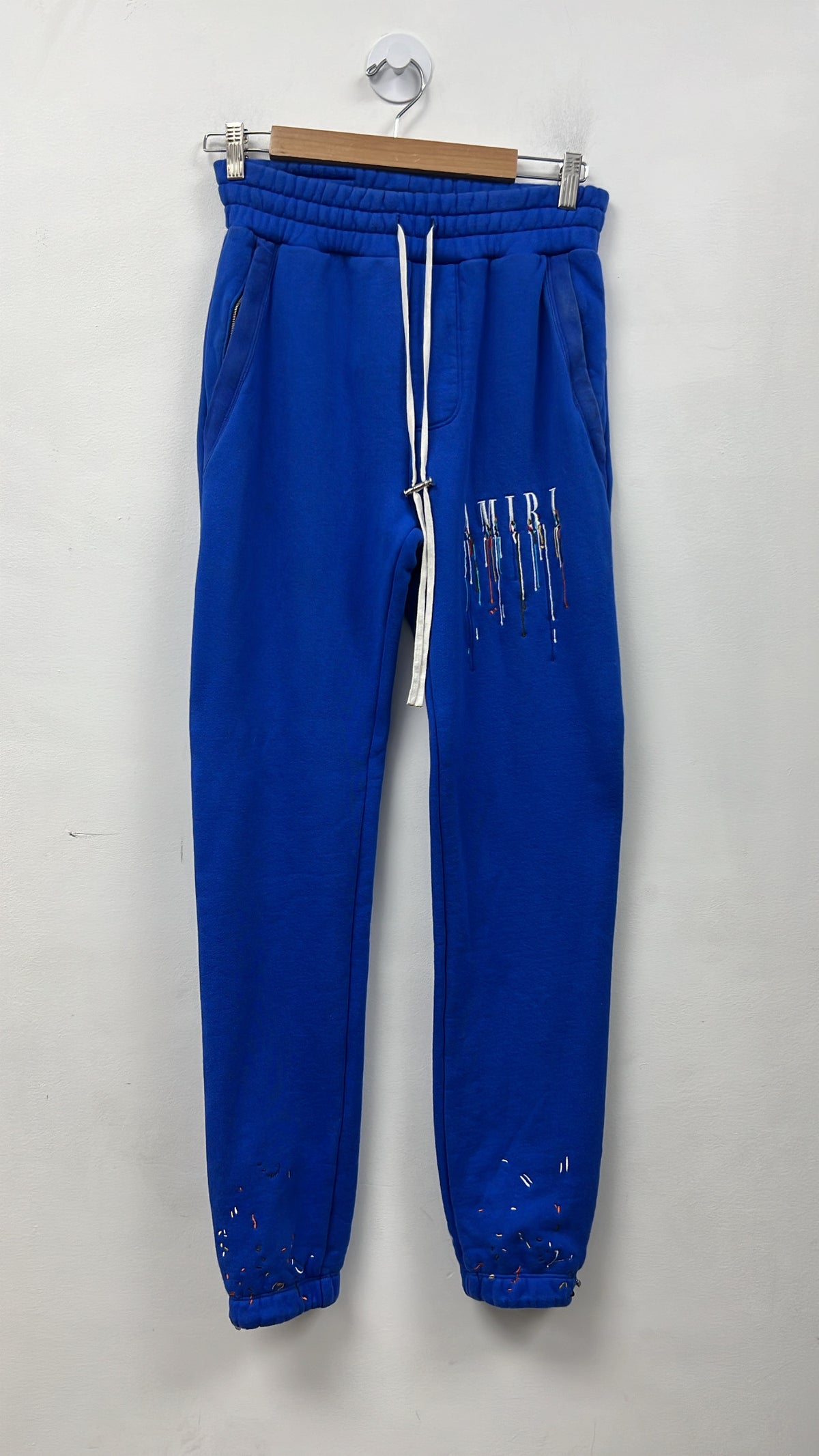 Amiri Blue Paint Drip Sweats