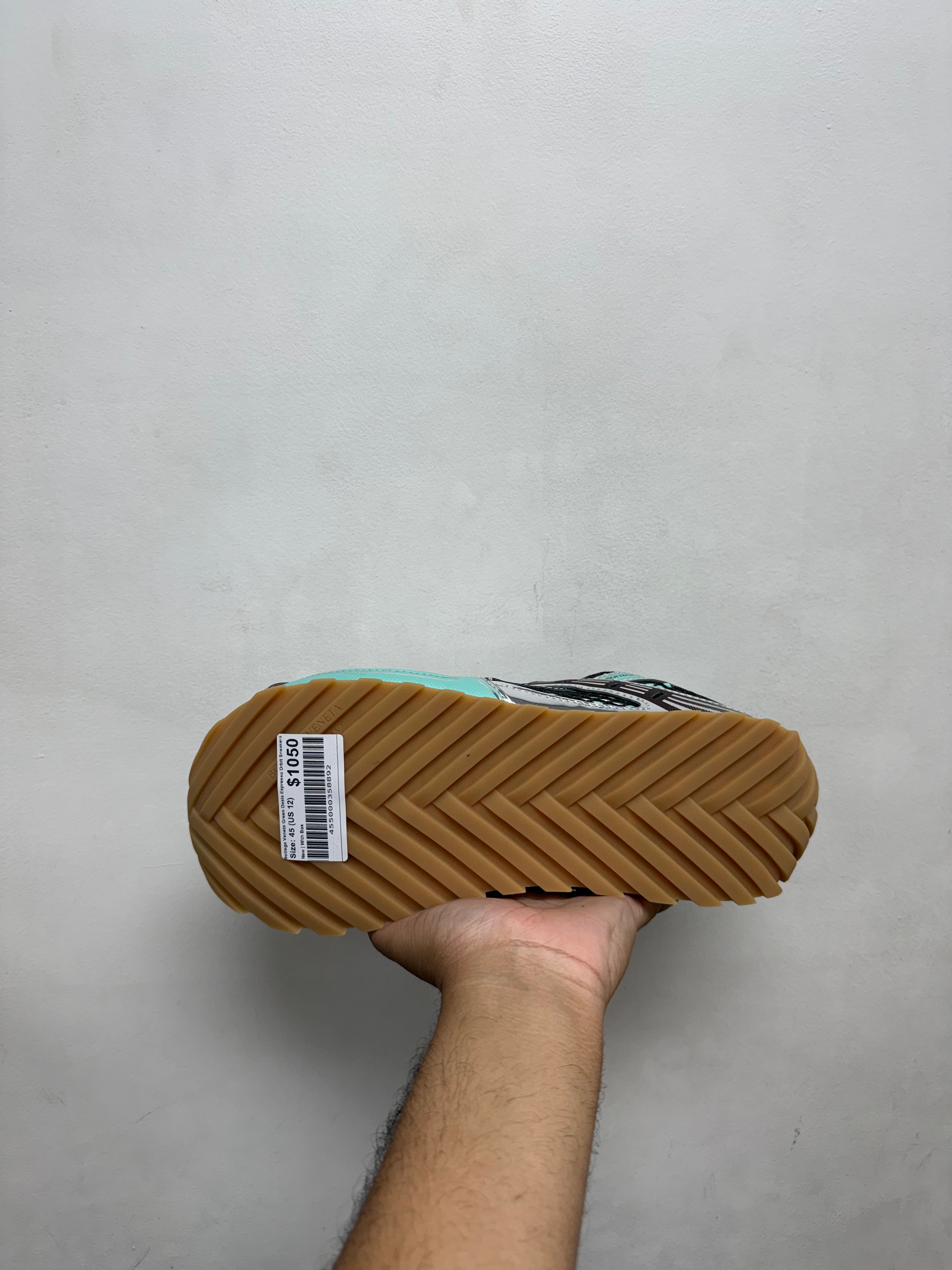 Bottega Veneta Green Oasis Espresso Orbit Sneakers