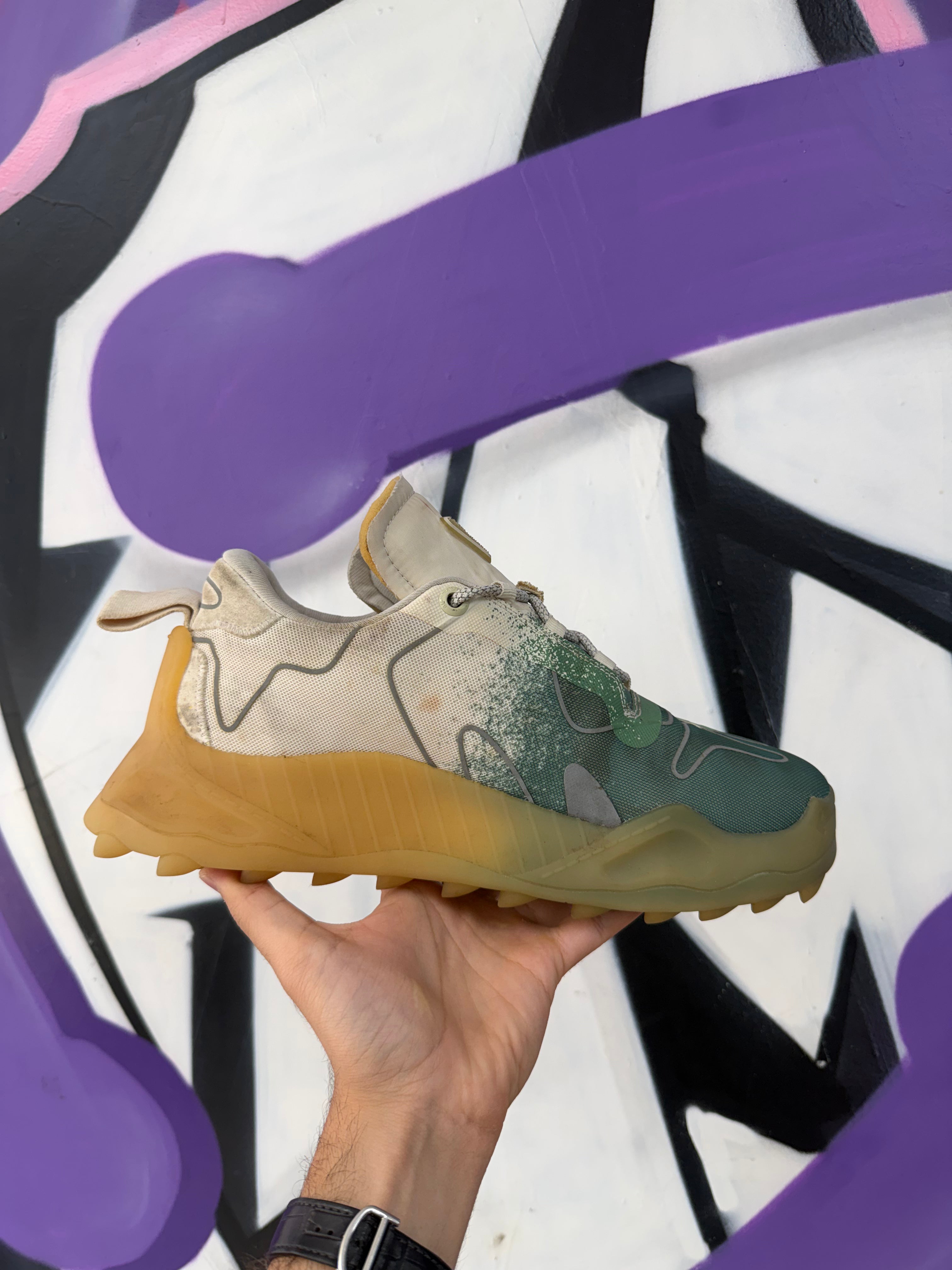 Off White Tan Green Odsy Sneakers