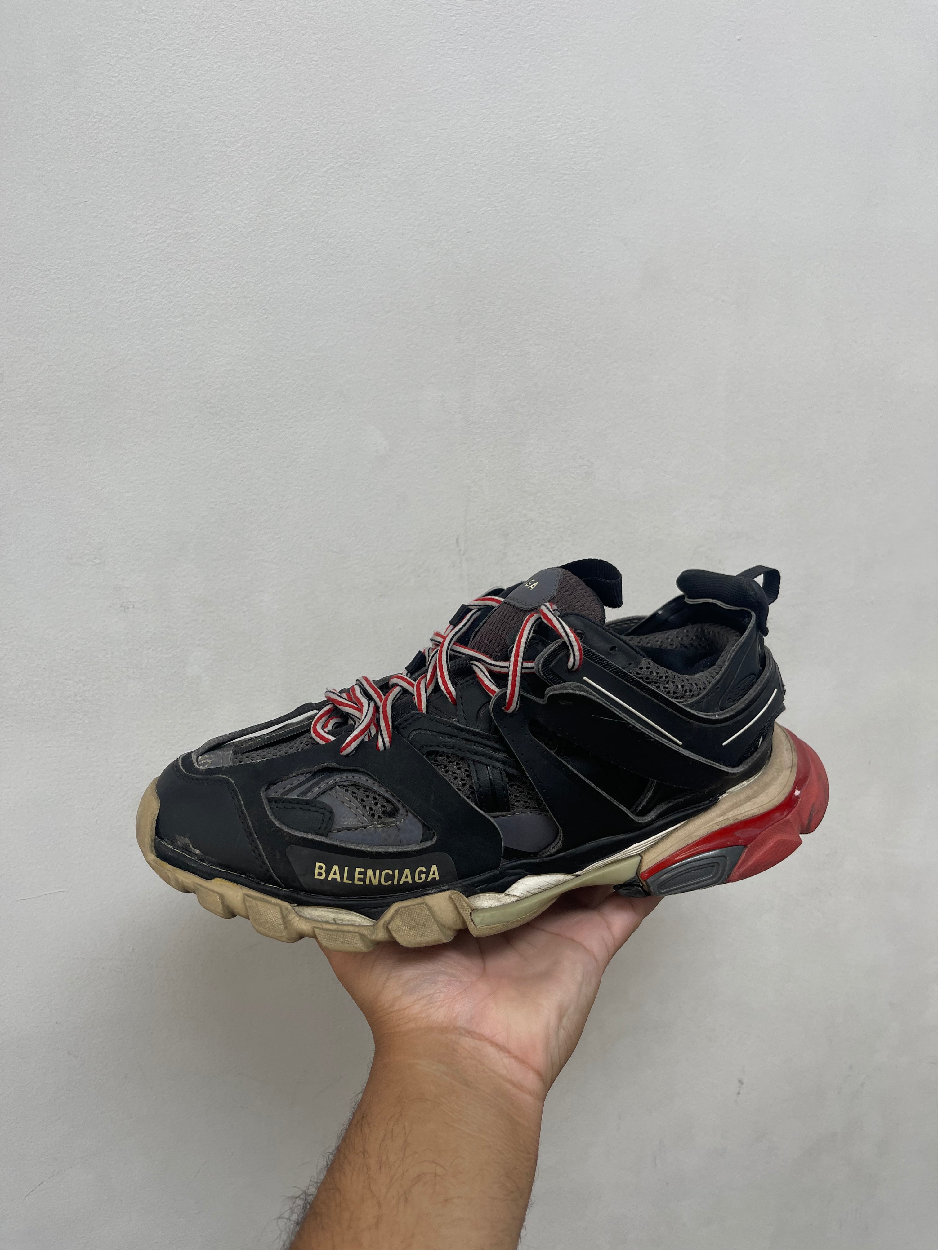 Balenciaga Black Red Track Sneakers
