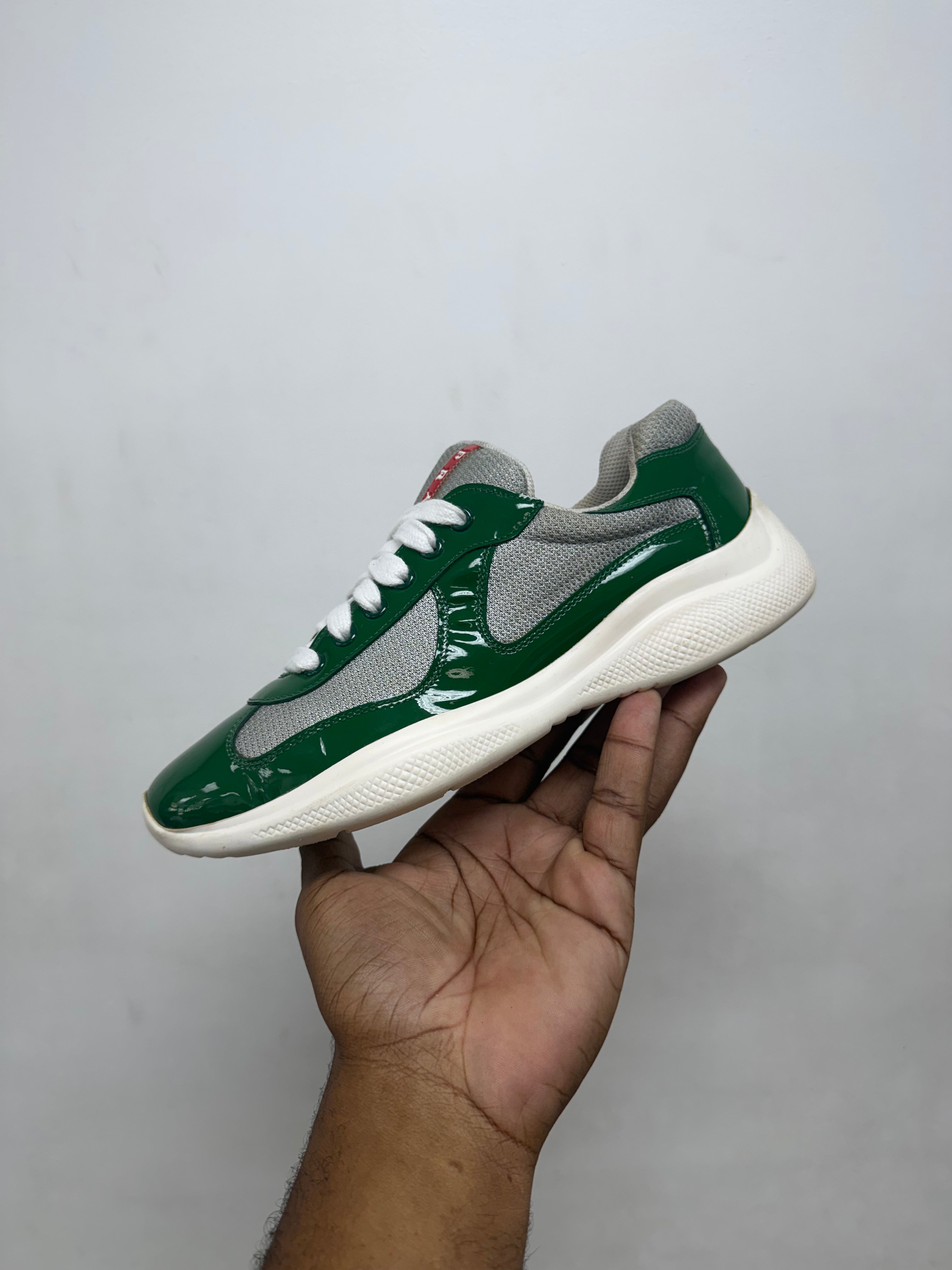 Prada Green White Cup Sneakers
