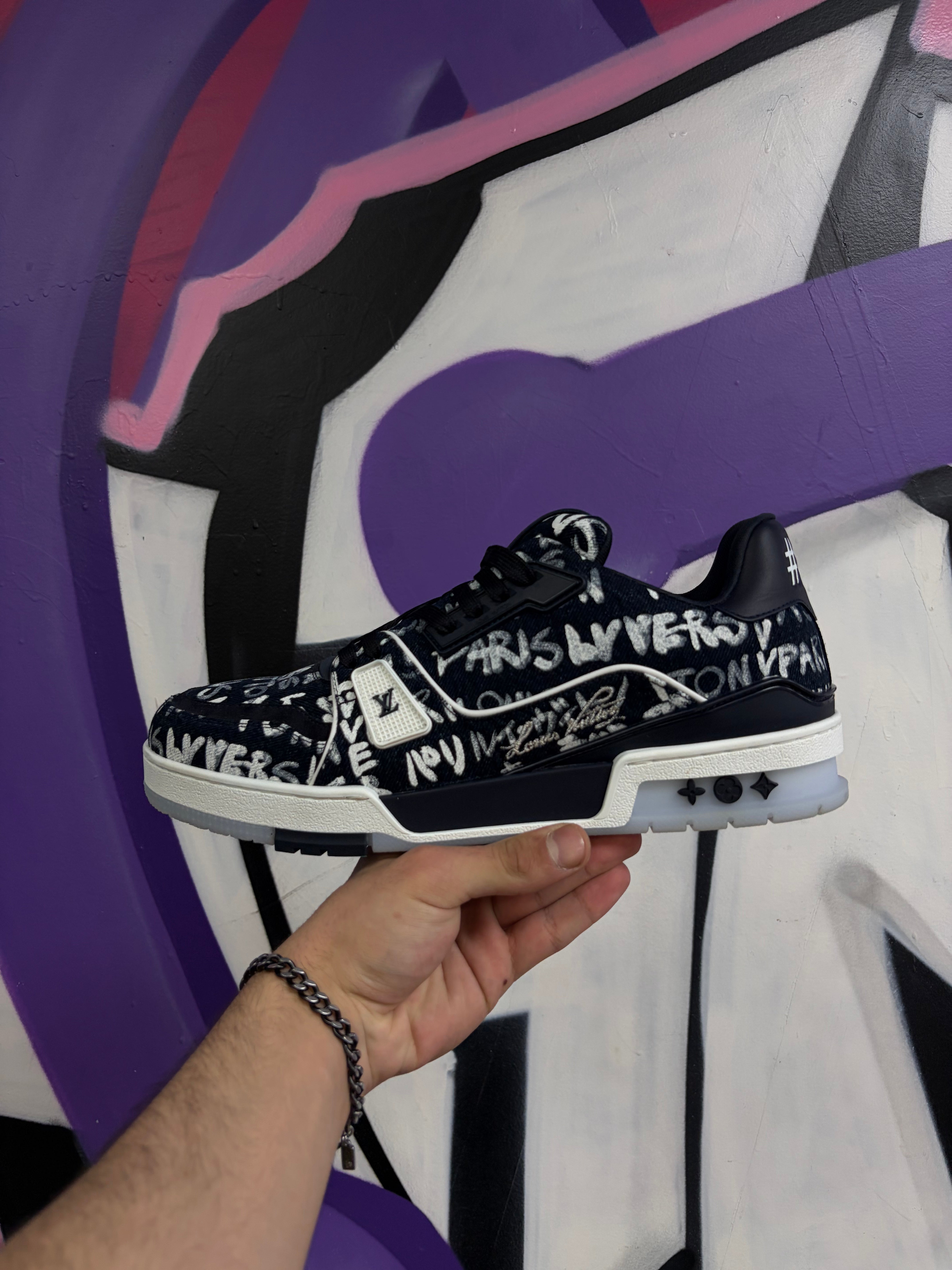 Louis Vuitton Denim Sketch Trainer Sneakers