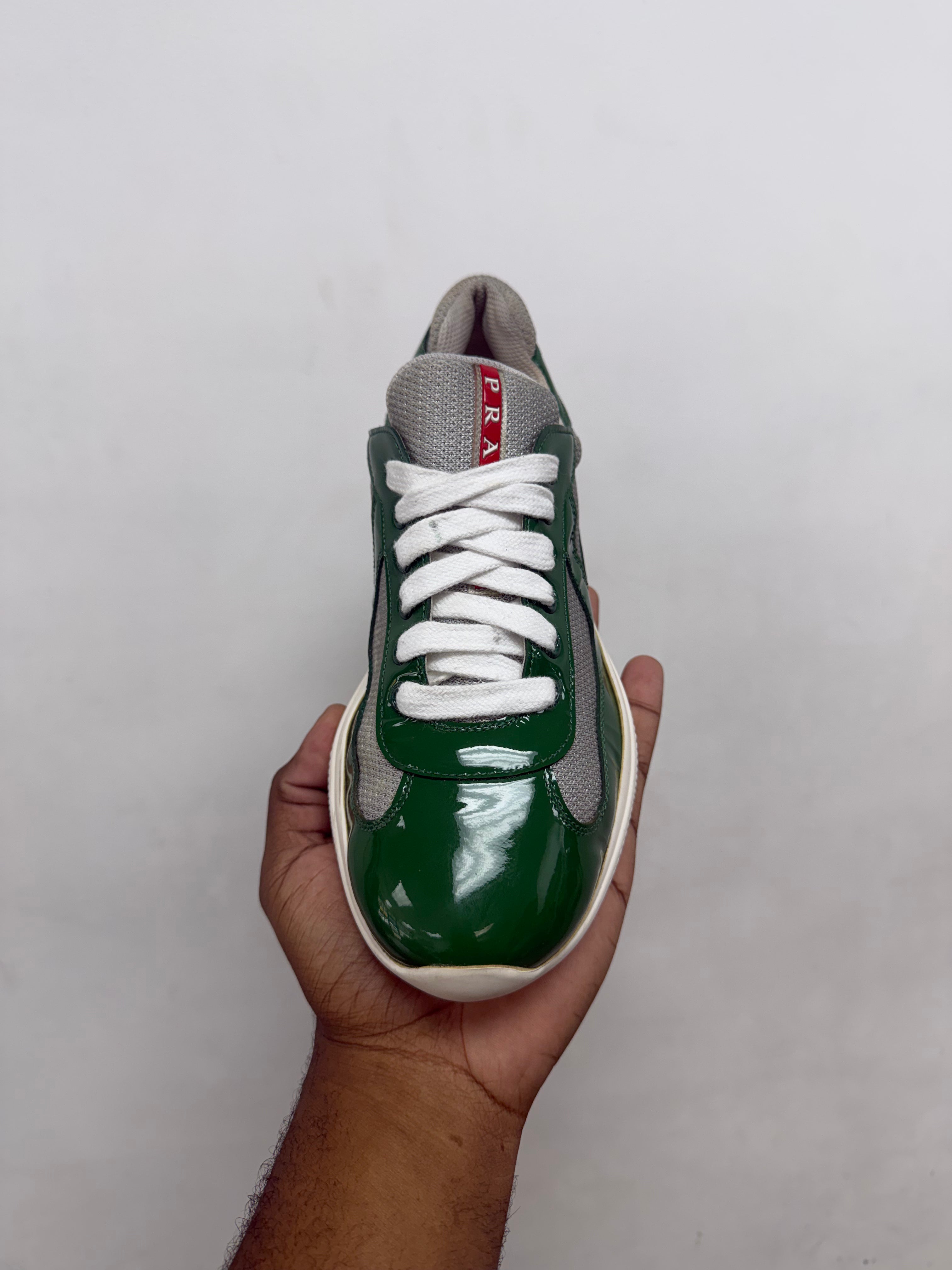 Prada Green White Cup Sneakers