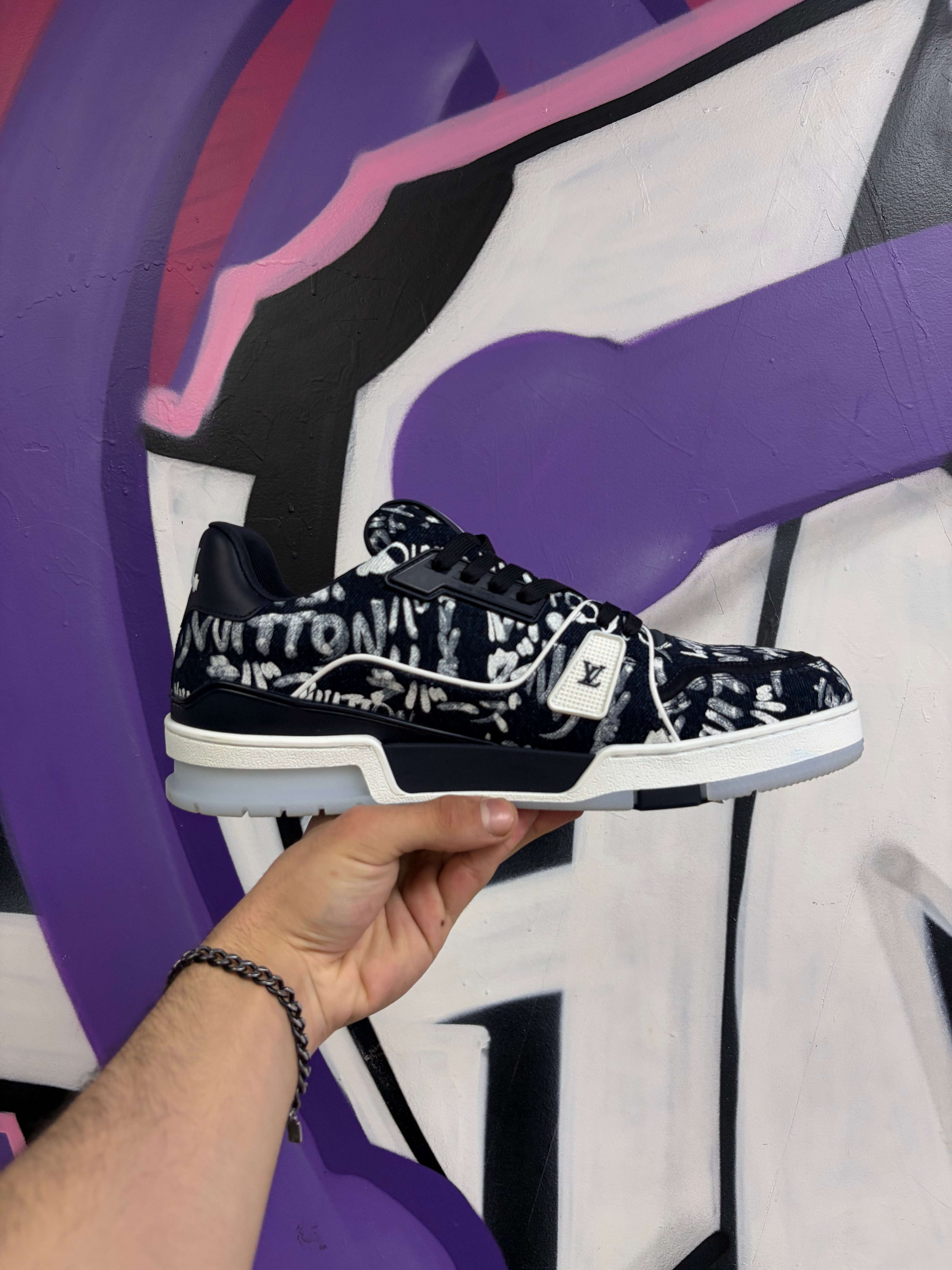 Louis Vuitton Denim Sketch Trainer Sneakers