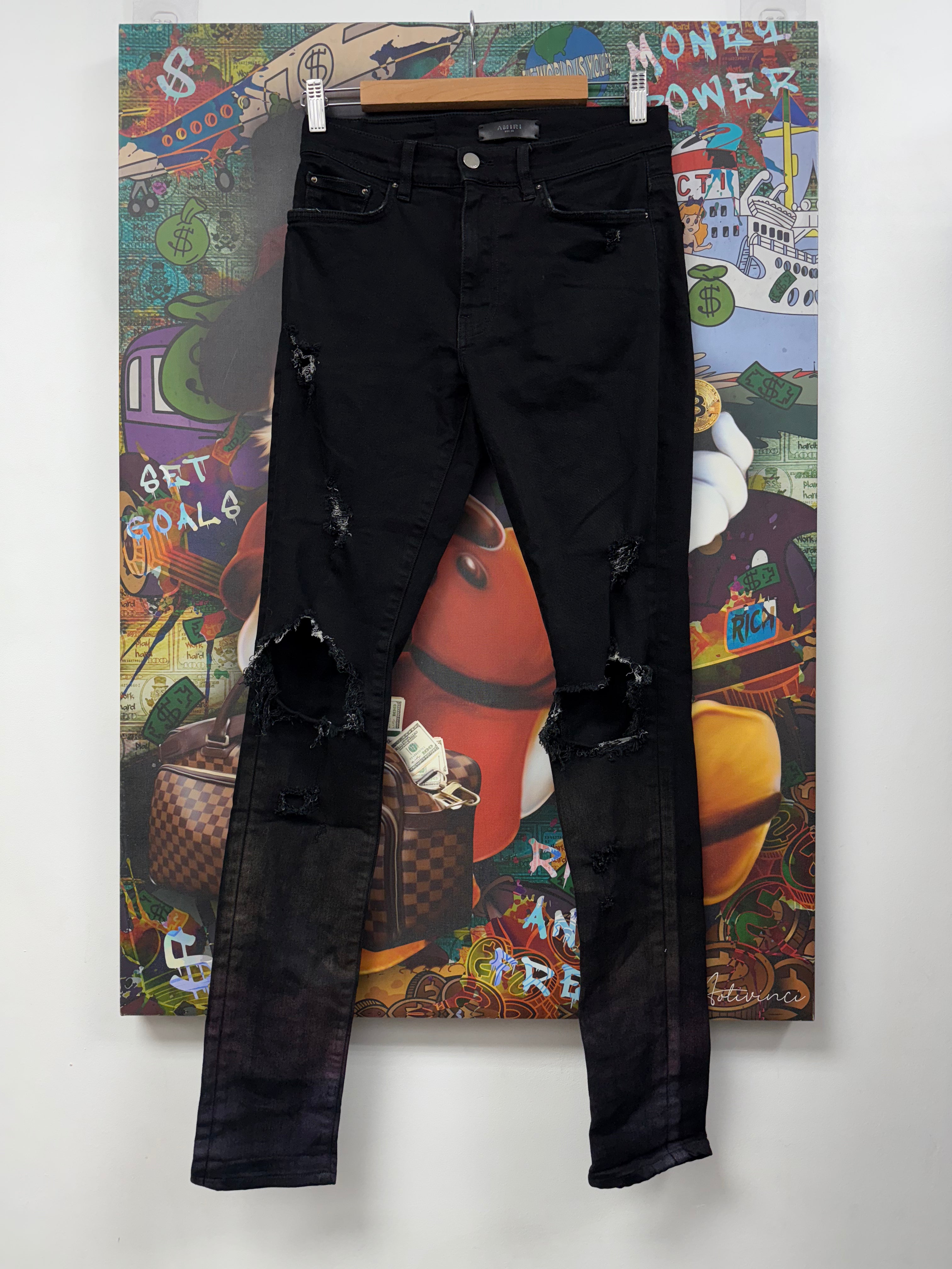 Amiri Plain Thrasher Palm Trees Jeans