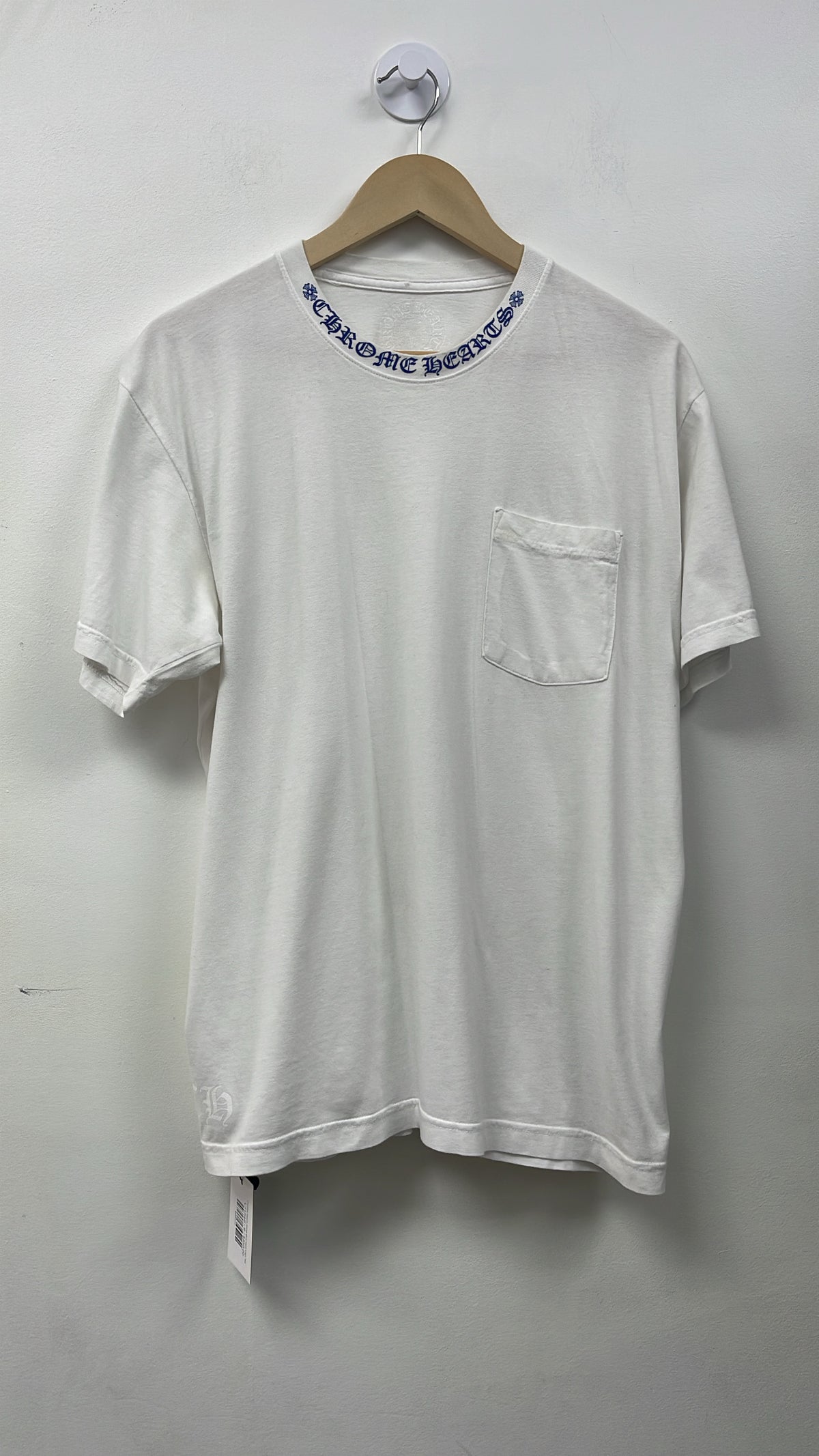 Chrome Hearts White Blue Neck Logo Tee