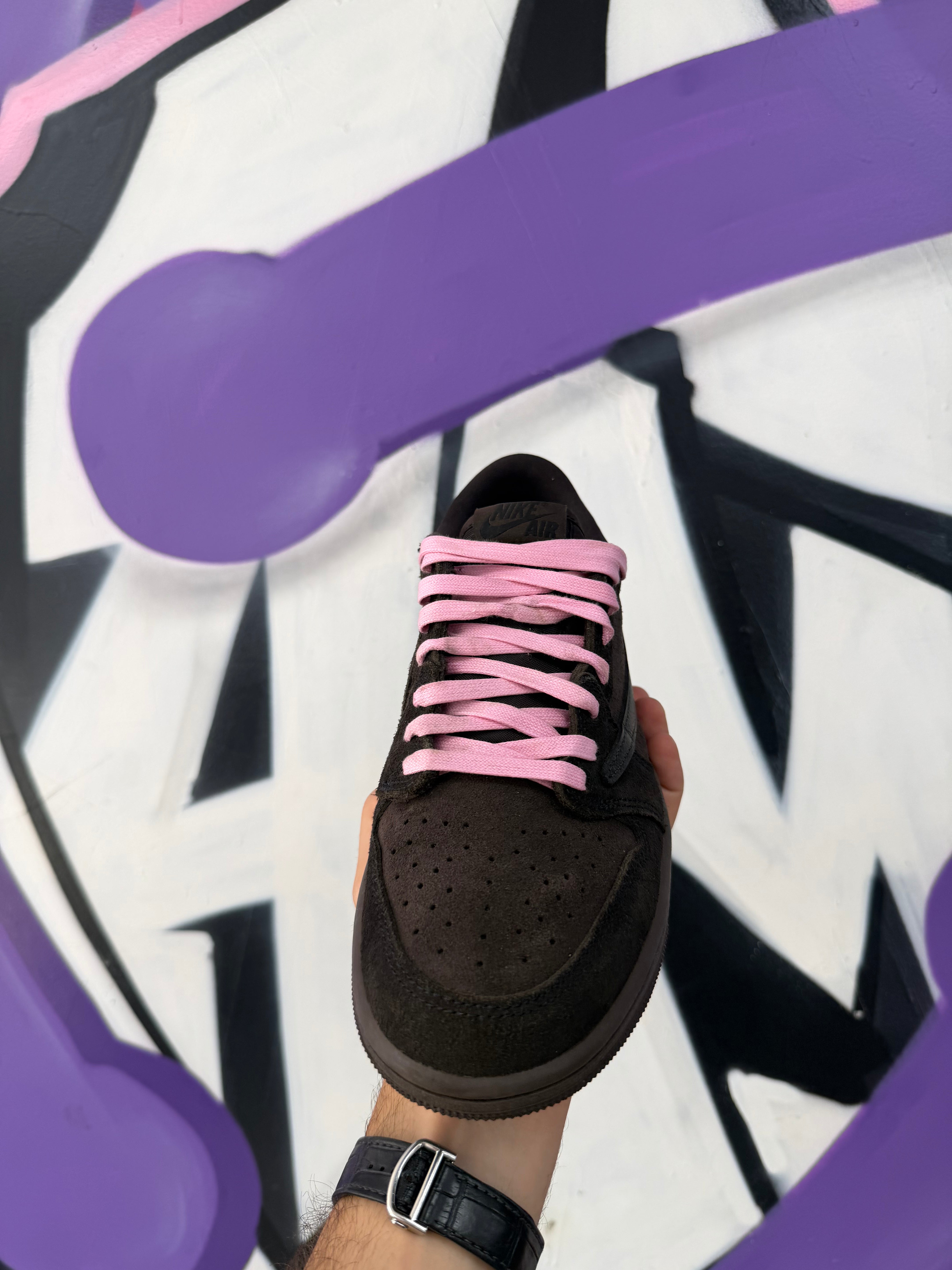 Jordan 1 Low Travis Scott Brown Velvet Sneakers
