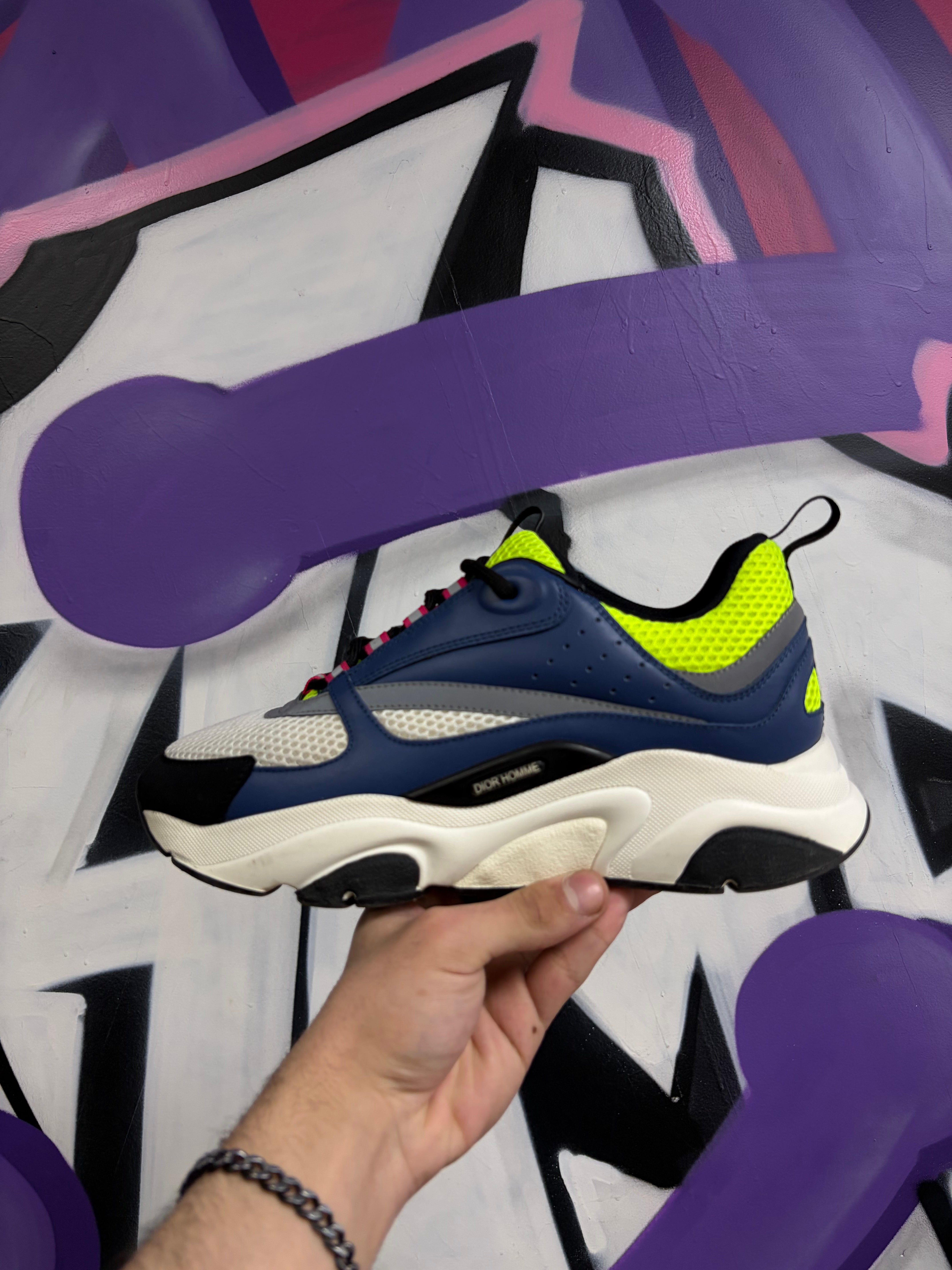 Dior Navy Lime B22 Homme Sneakers